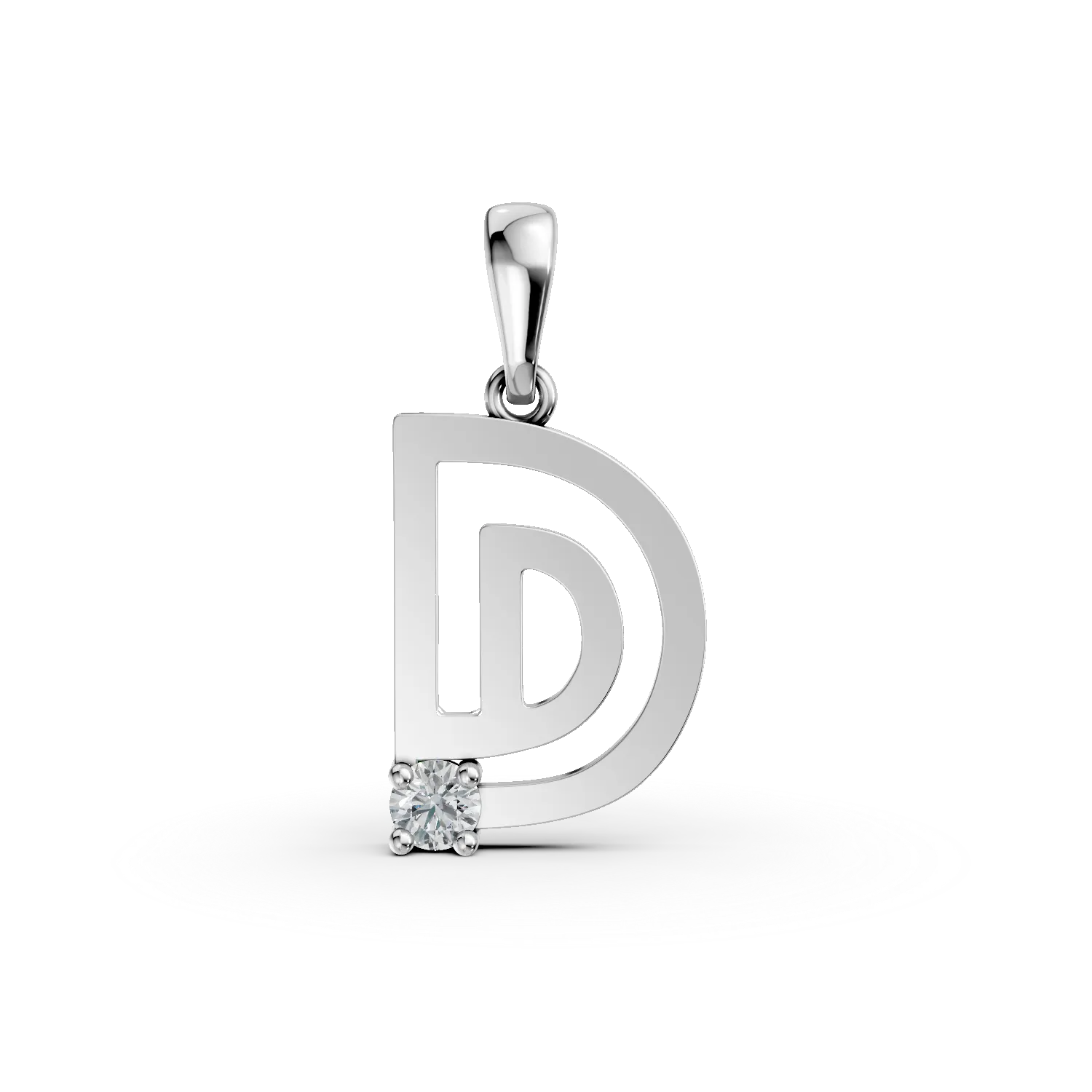 Pandantiv DAAR in spirala din aur alb