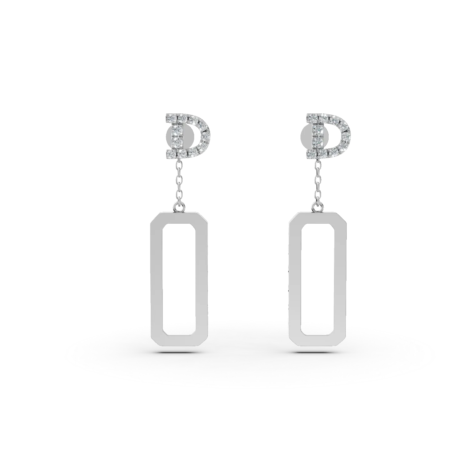 Cercei DAR din DAAR din aur alb