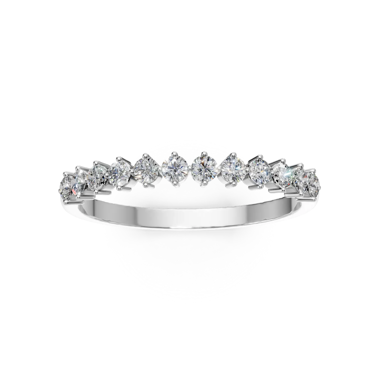 Inel din aur alb cu diamante microsetting de 0.2ct create in laborator