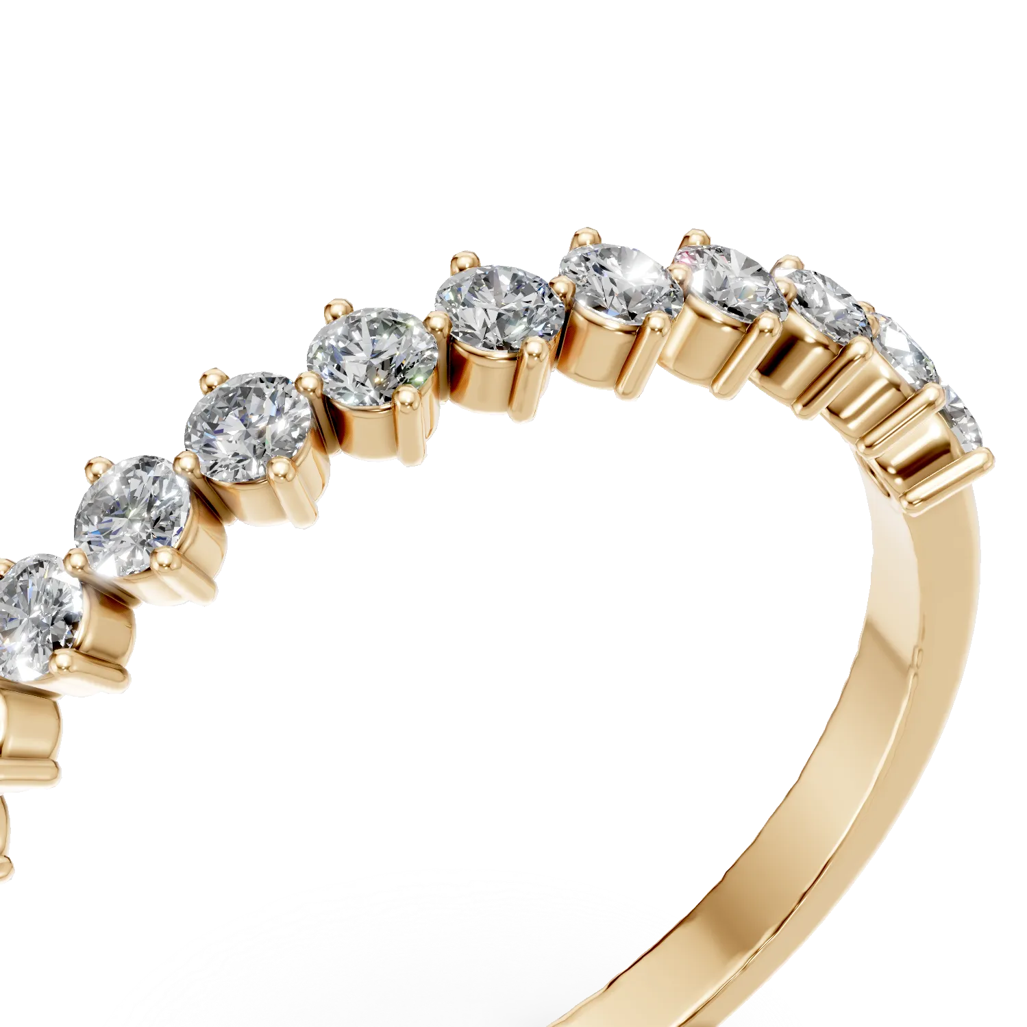 Inel din aur galben cu diamante microsetting de 0.2ct create in laborator - imagine 4