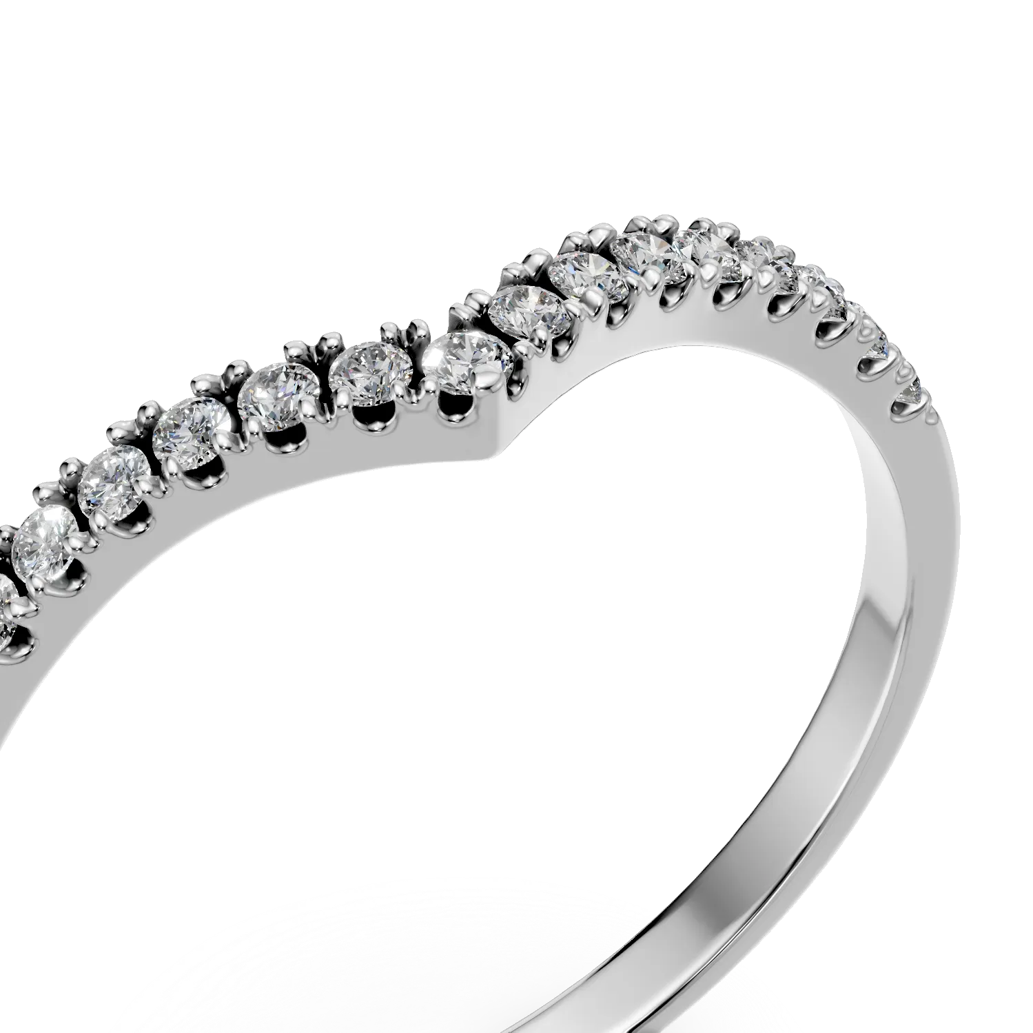 Inel geometric din aur alb cu diamante de 0.07ct create in laborator - imagine 4