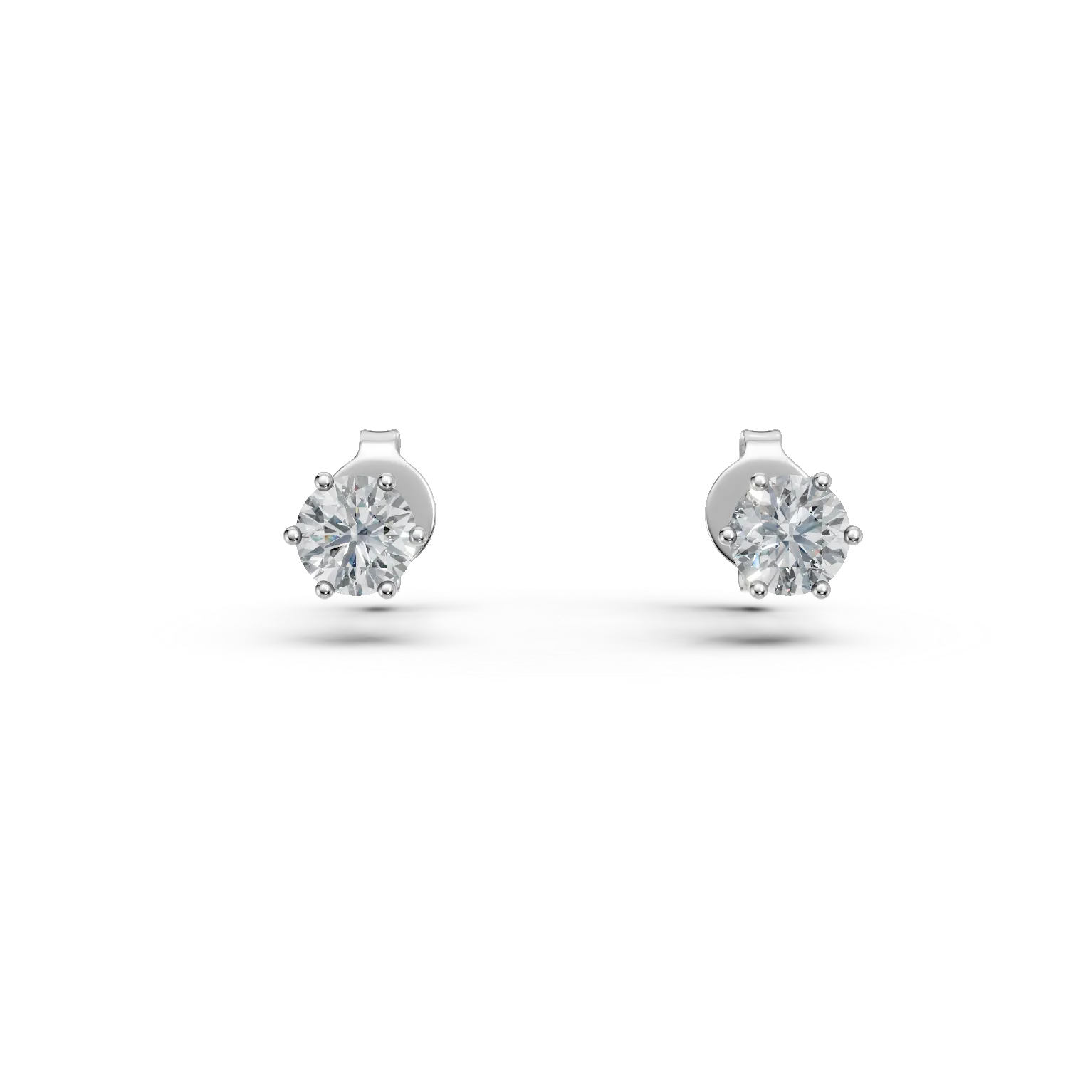 Cercei din aur alb cu diamante solitaire create in laborator de 0.3ct