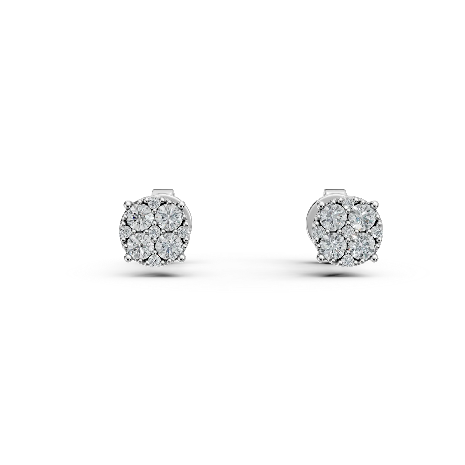 Cercei din aur alb cu diamante create in laborator de 0.3ct