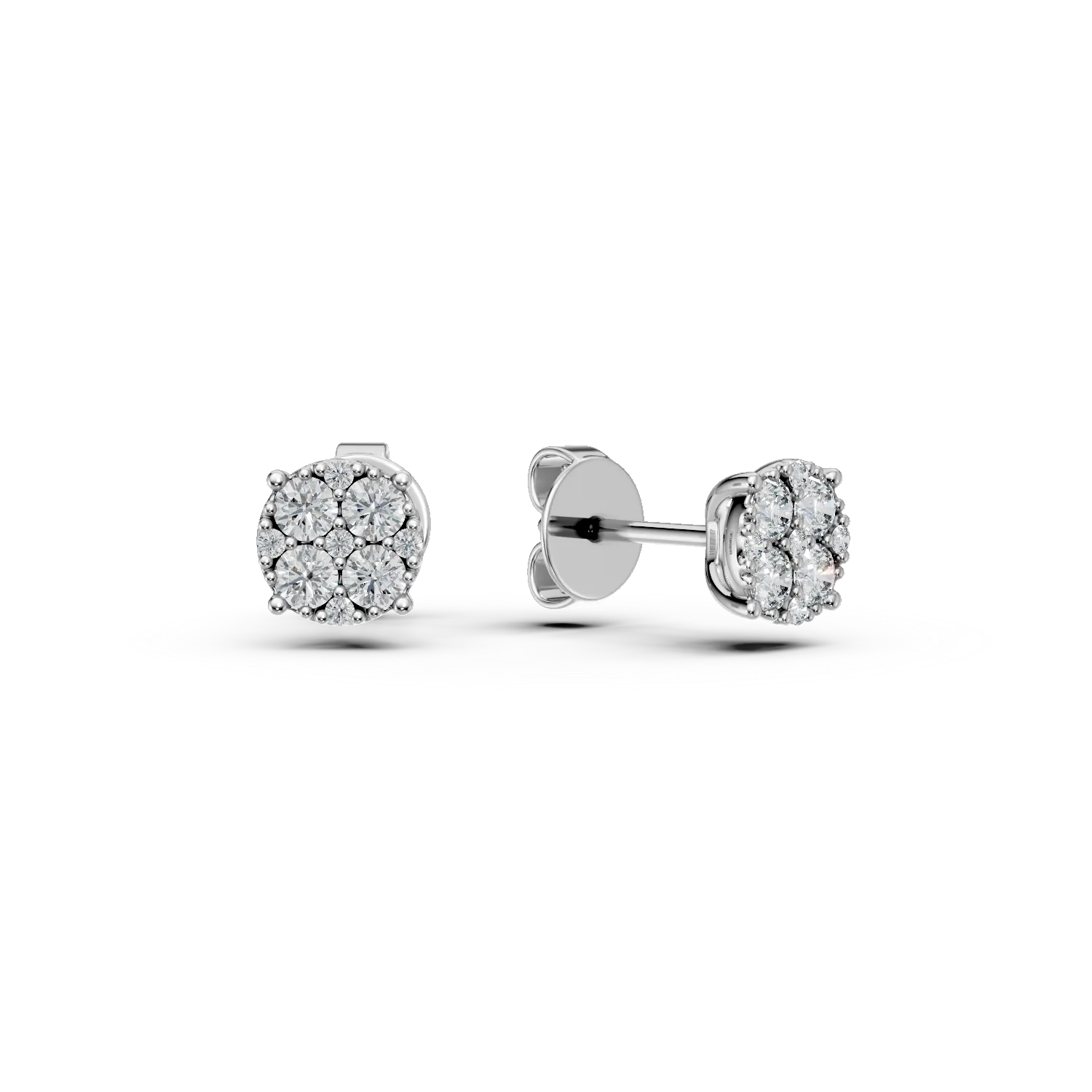 Cercei din aur alb cu diamante create in laborator de 0.3ct