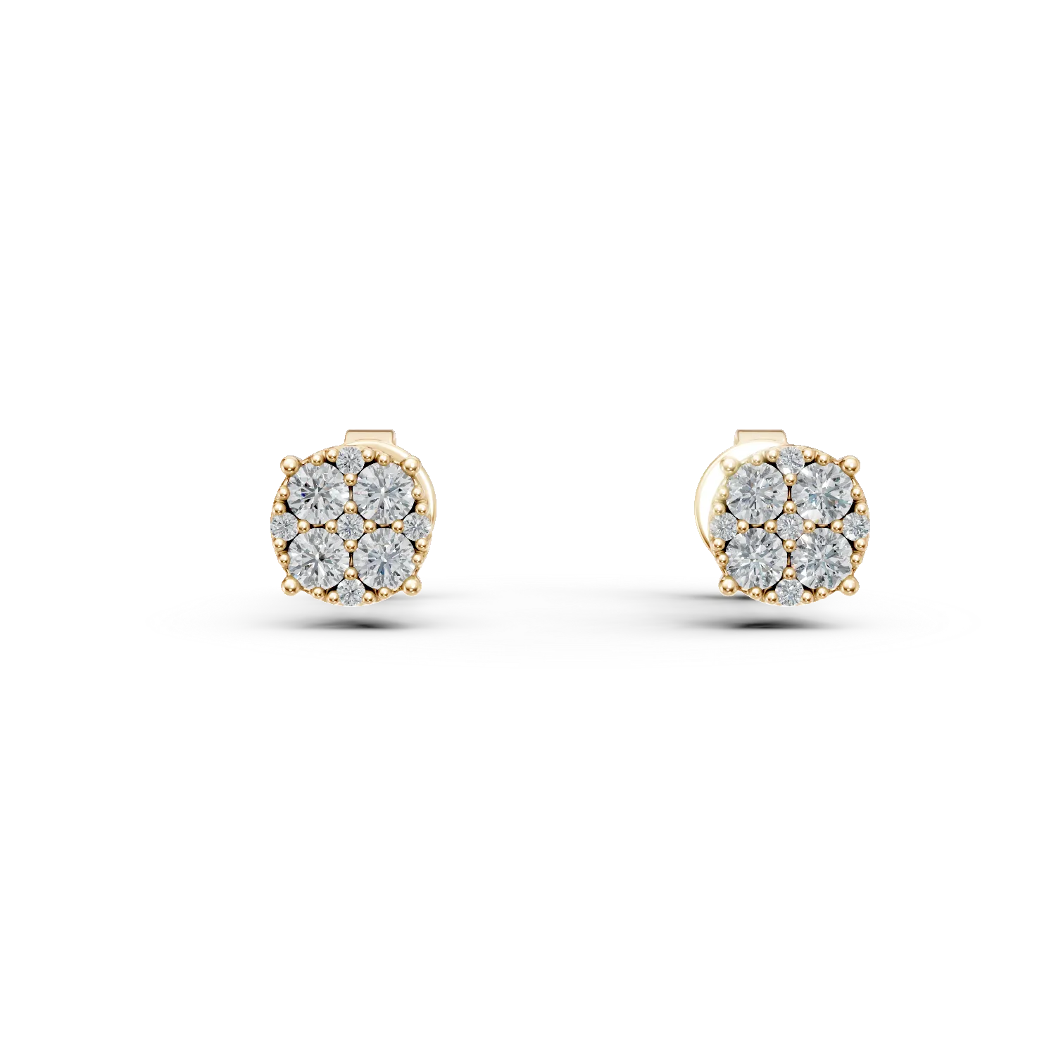 Cercei din aur galben cu diamante create in laborator de 0.3ct