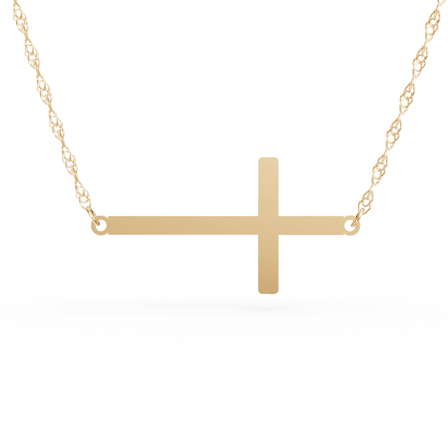 Lant cu pandantiv cruce din aur galben