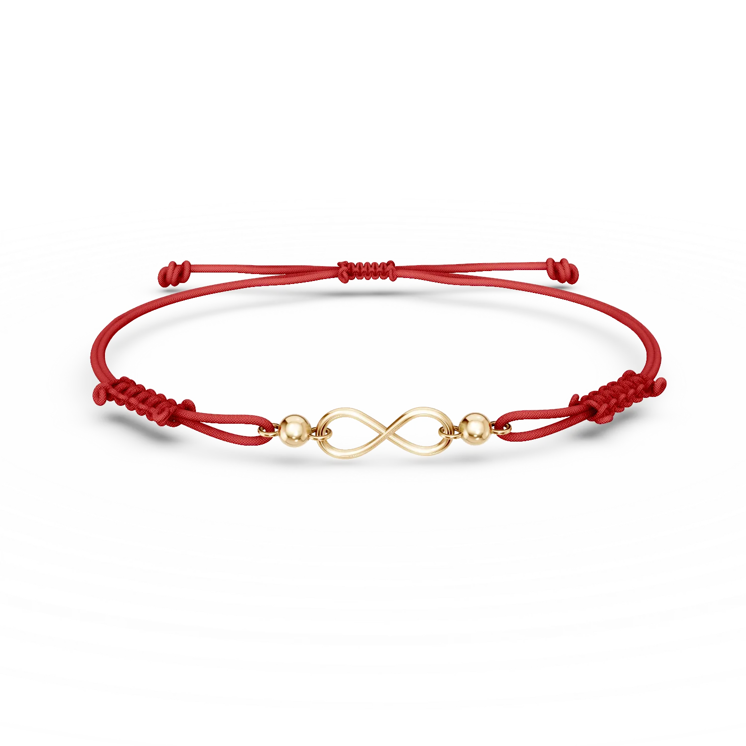 Bratara cu snur si pandantiv infinit din aur galben