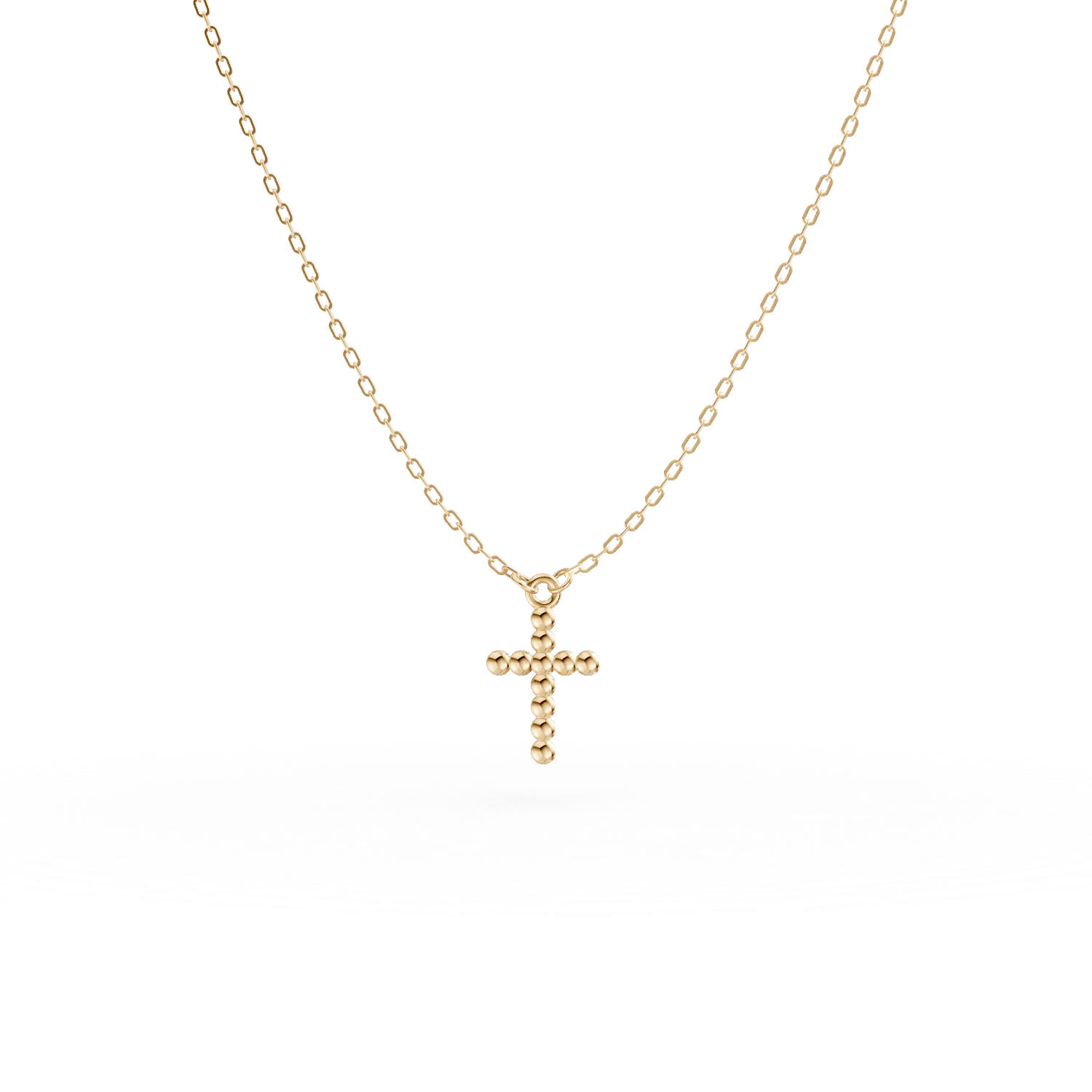 Lant cu pandantiv cruce din aur galben