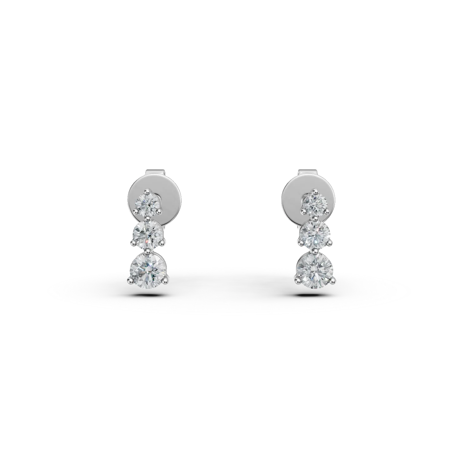 Cercei din aur alb cu diamante create in laborator de 0.4ct