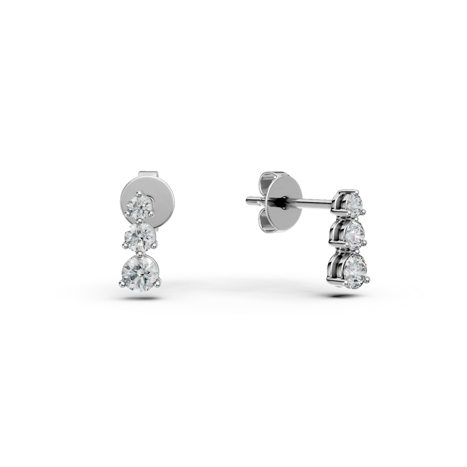 Cercei din aur alb cu diamante create in laborator de 0.4ct