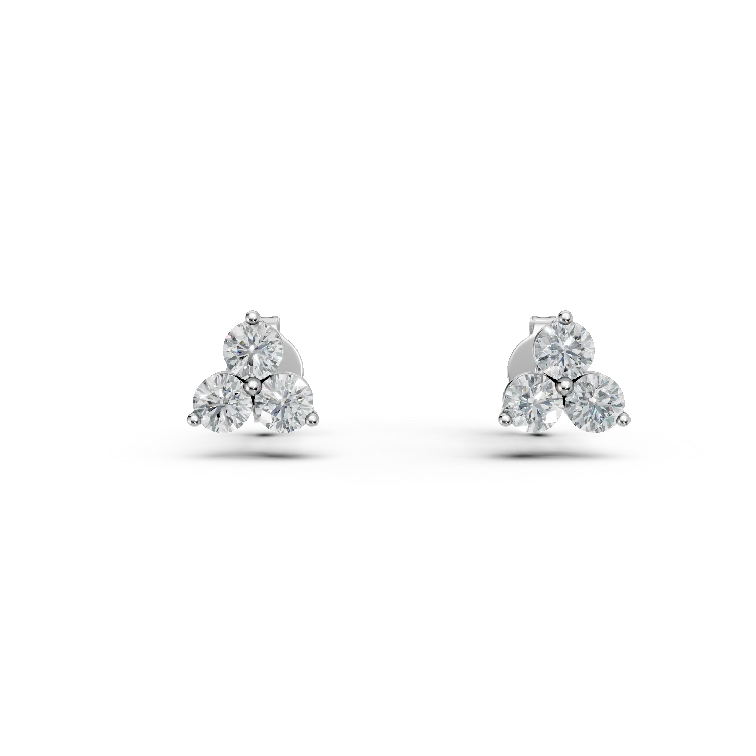 Cercei din aur alb cu diamante create in laborator de 0.6ct