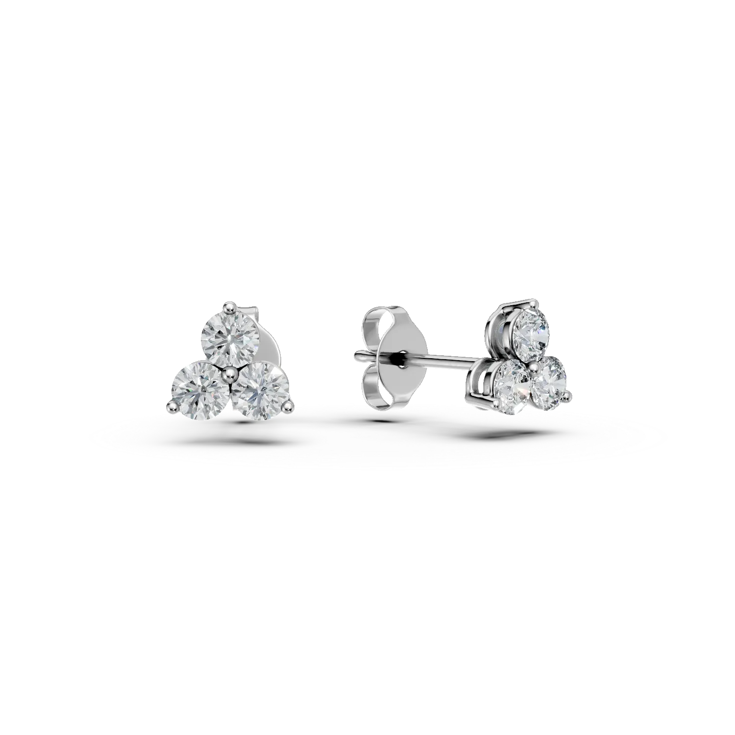 Cercei din aur alb cu diamante create in laborator de 0.6ct