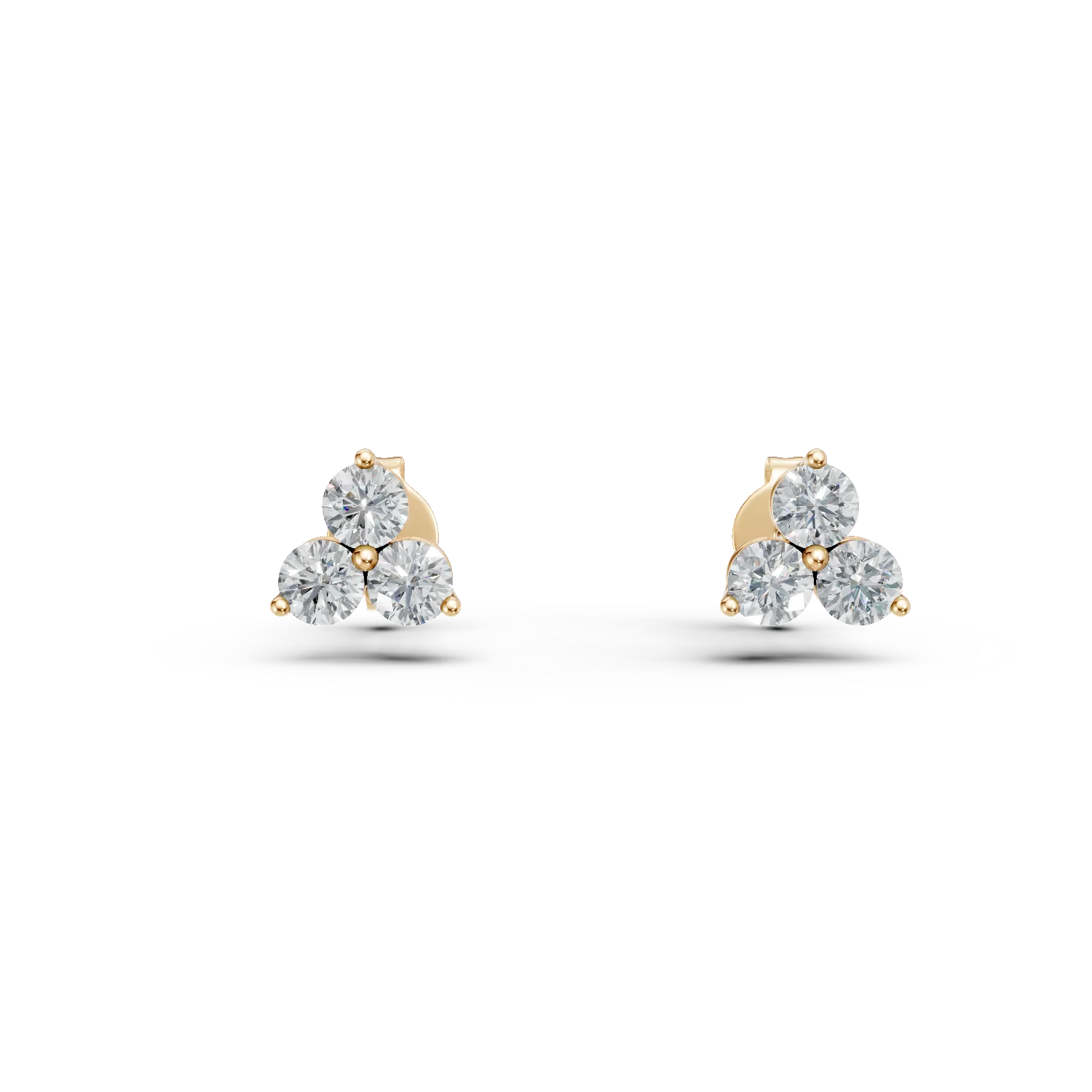 Cercei din aur galben cu diamante create in laborator de 0.6ct