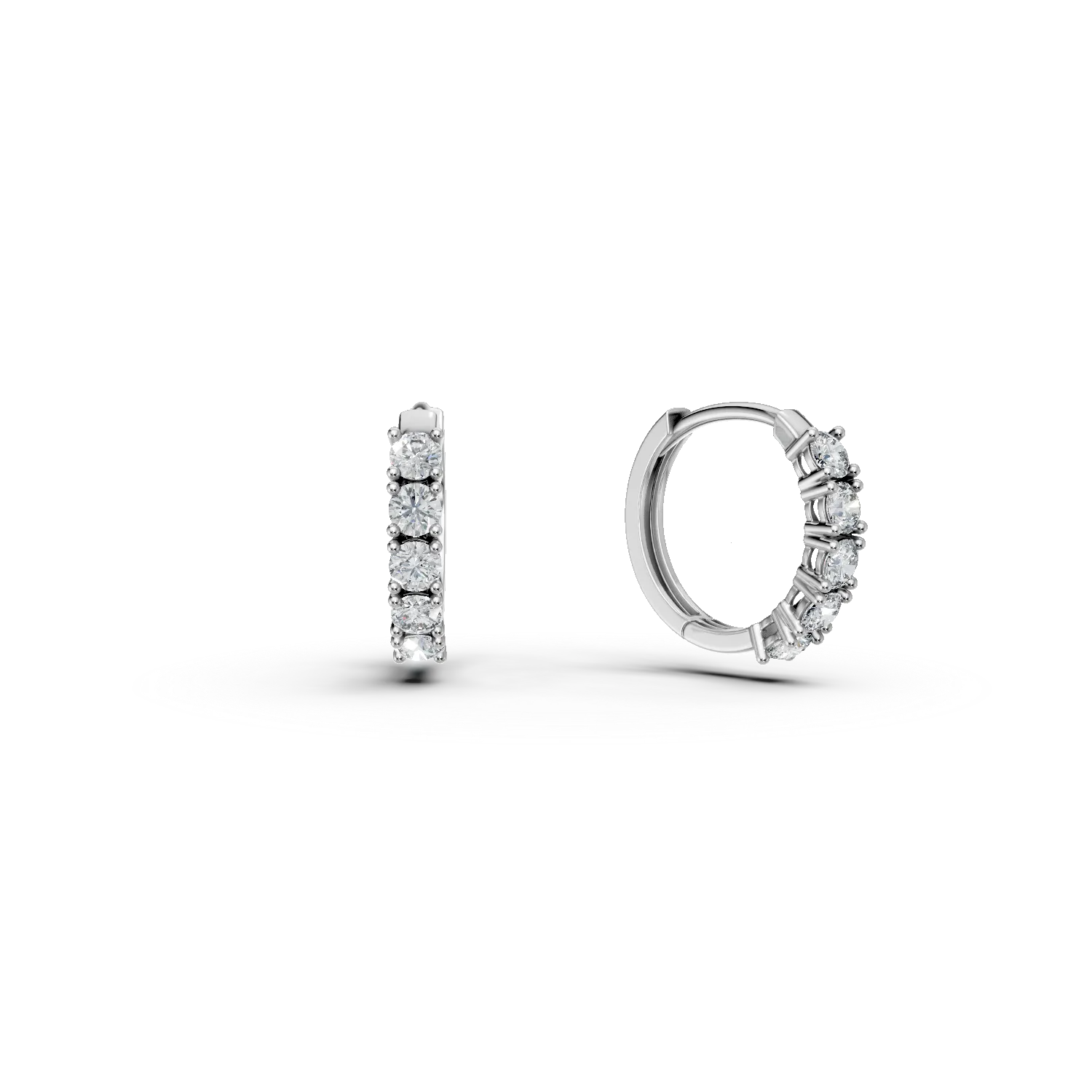 Cercei din aur alb cu diamante create in laborator de 0.4ct
