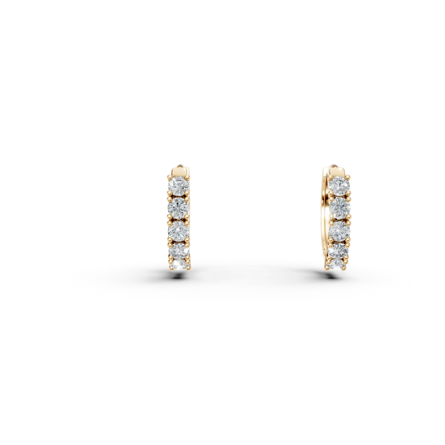 Cercei din aur galben cu diamante create in laborator de 0.4ct
