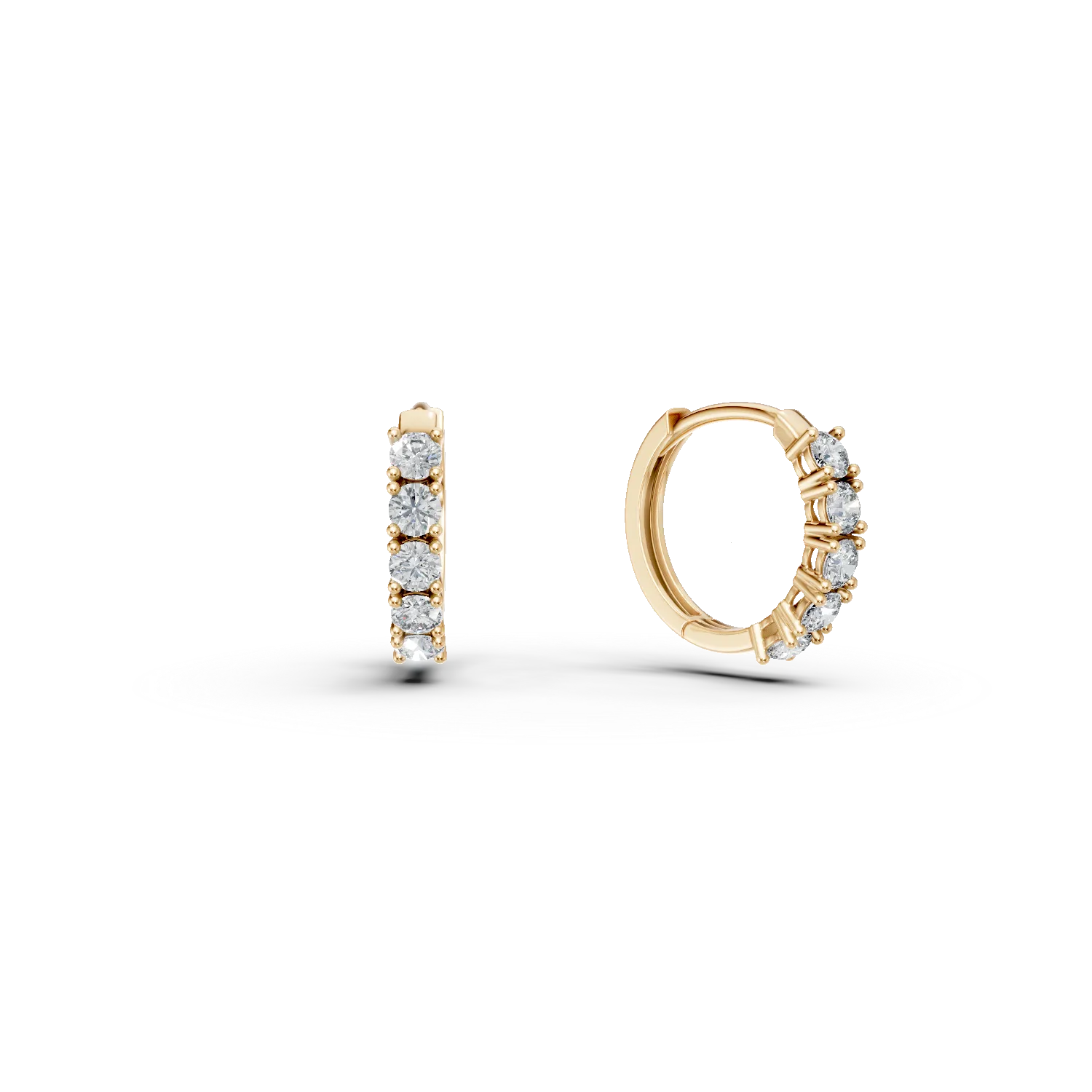 Cercei din aur galben cu diamante create in laborator de 0.4ct