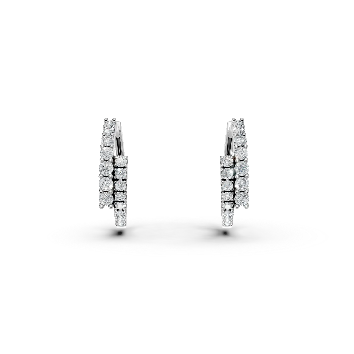 Cercei din aur alb cu diamante create in laborator de 0.5ct