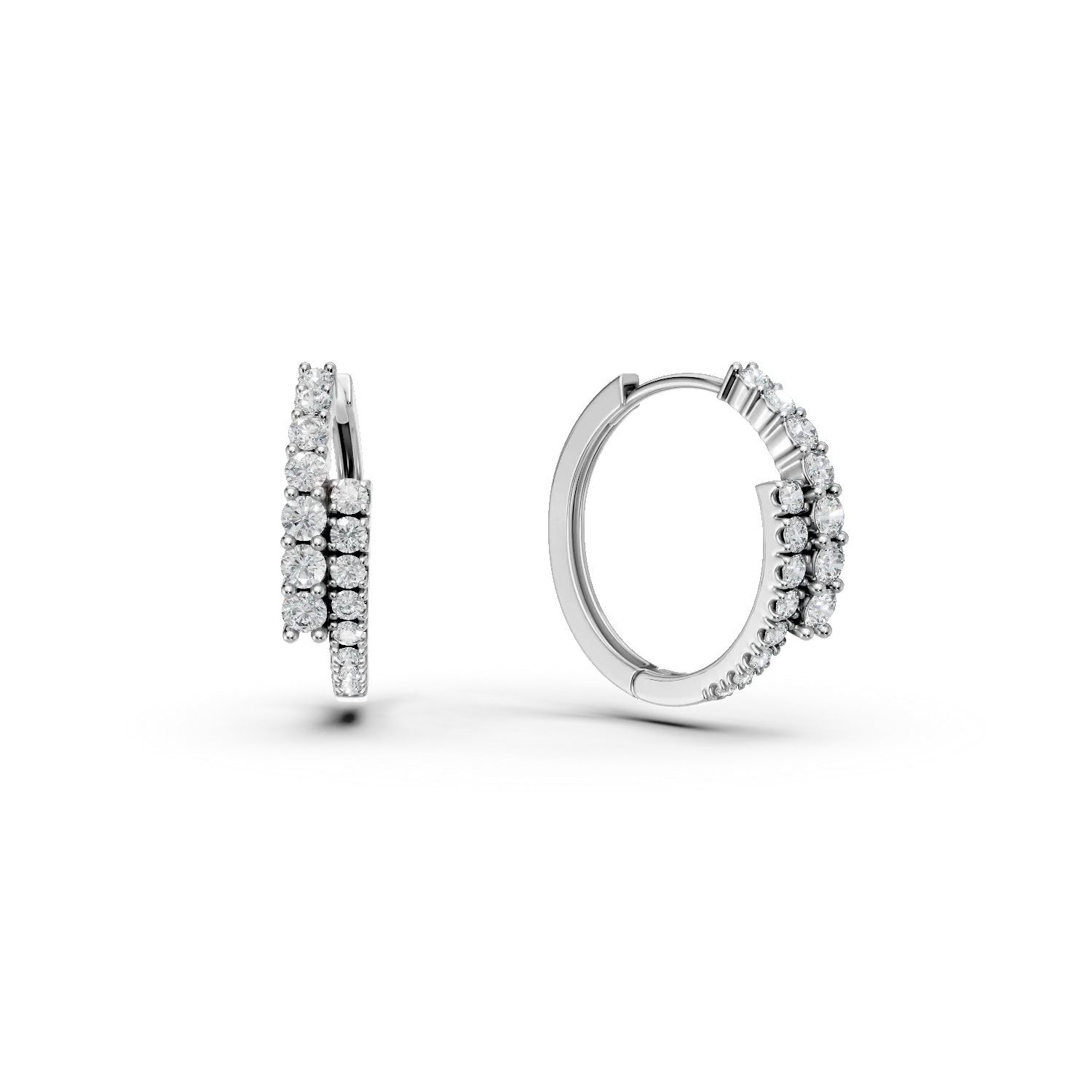 Cercei din aur alb cu diamante create in laborator de 0.5ct