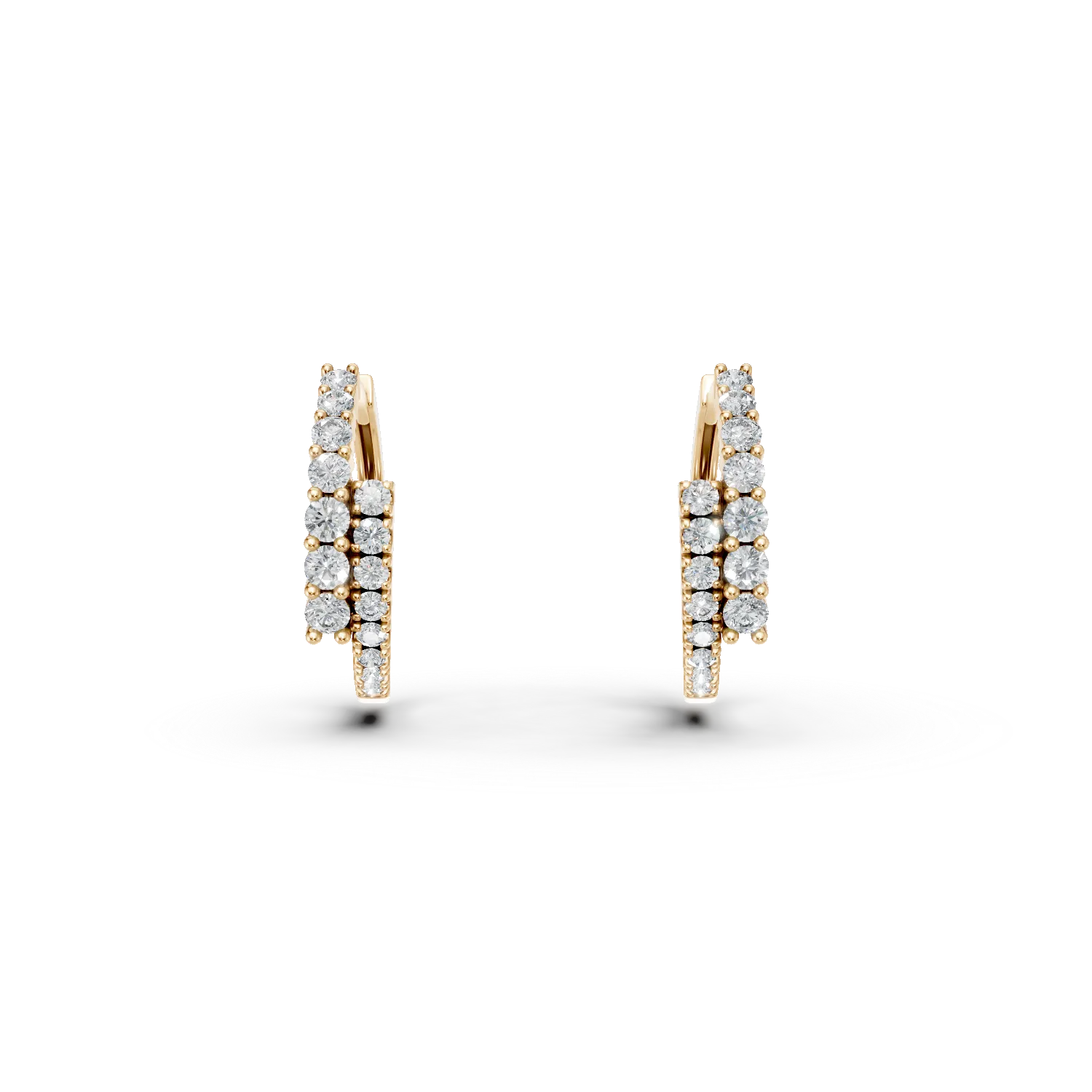 Cercei din aur galben cu diamante create in laborator de 0.5ct