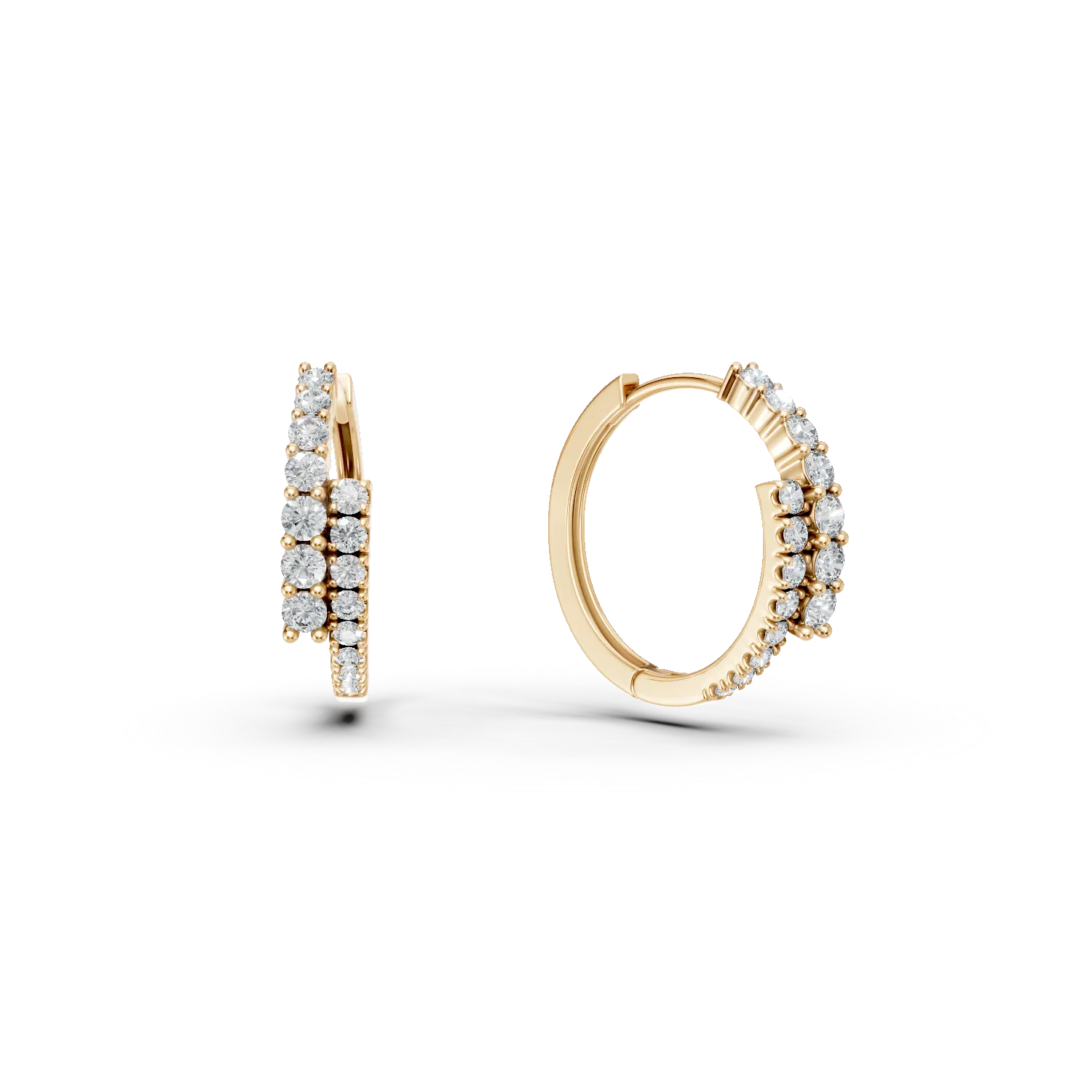 Cercei din aur galben cu diamante create in laborator de 0.5ct