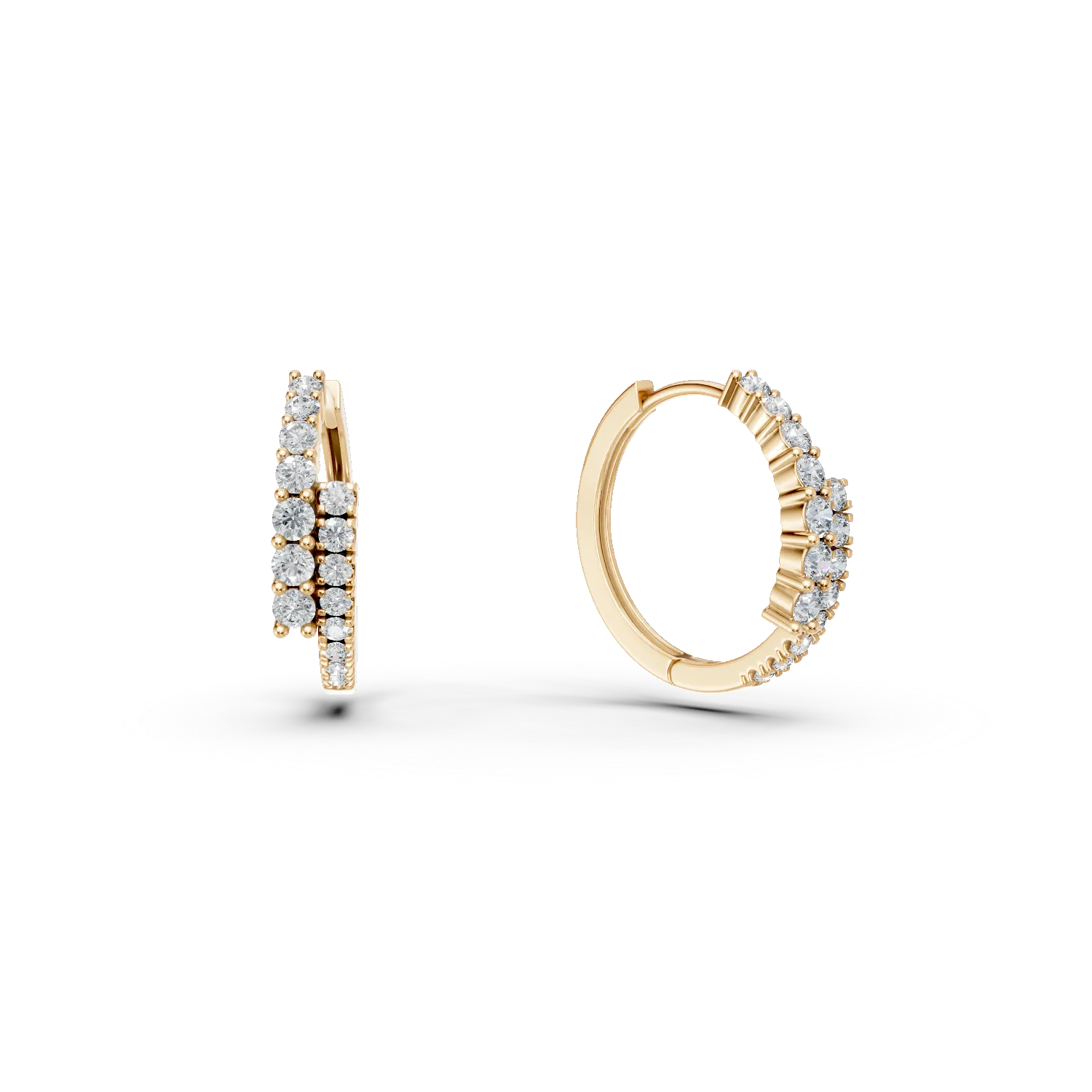 Cercei din aur galben cu diamante create in laborator de 0.5ct