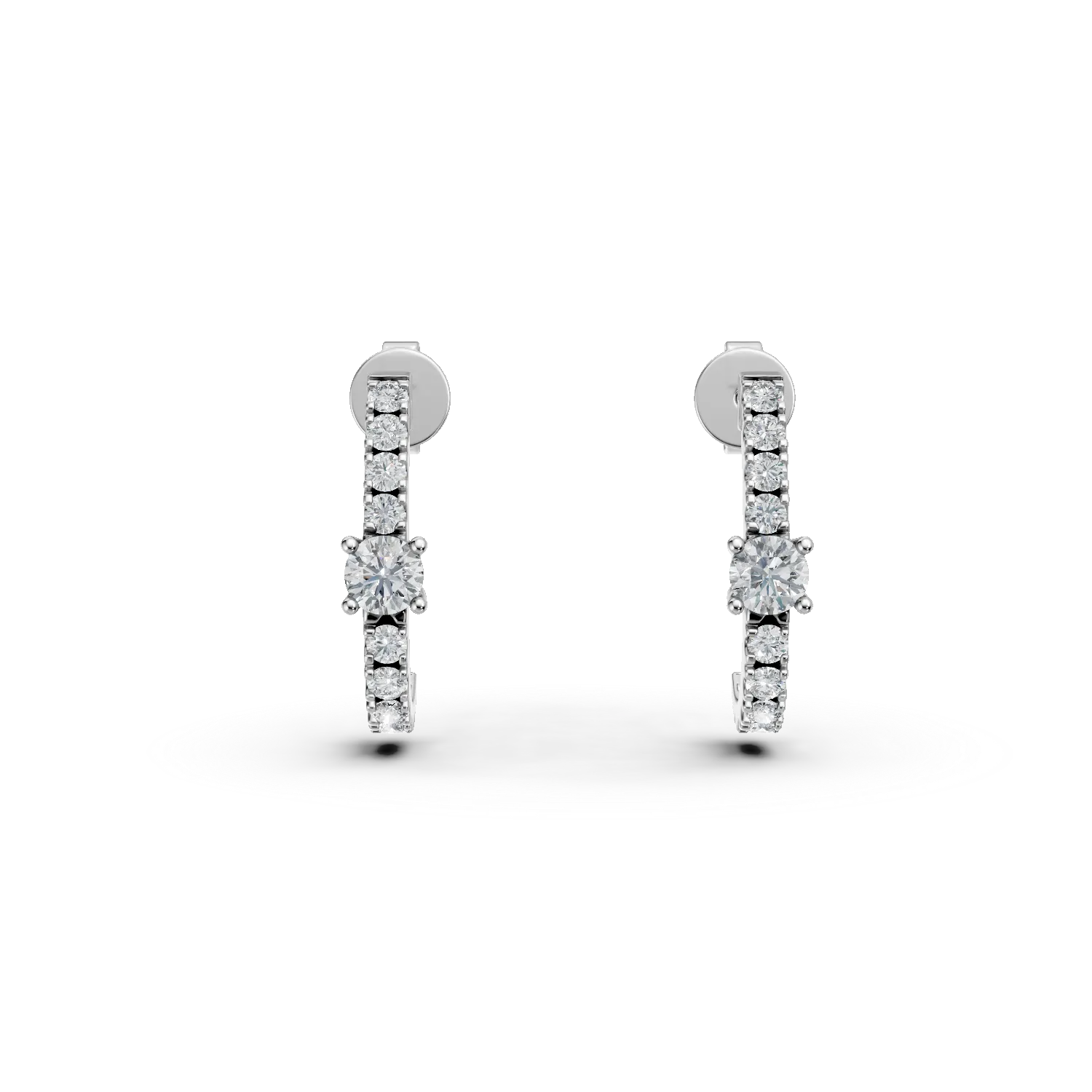 Cercei din aur alb cu diamante create in laborator de 0.3ct
