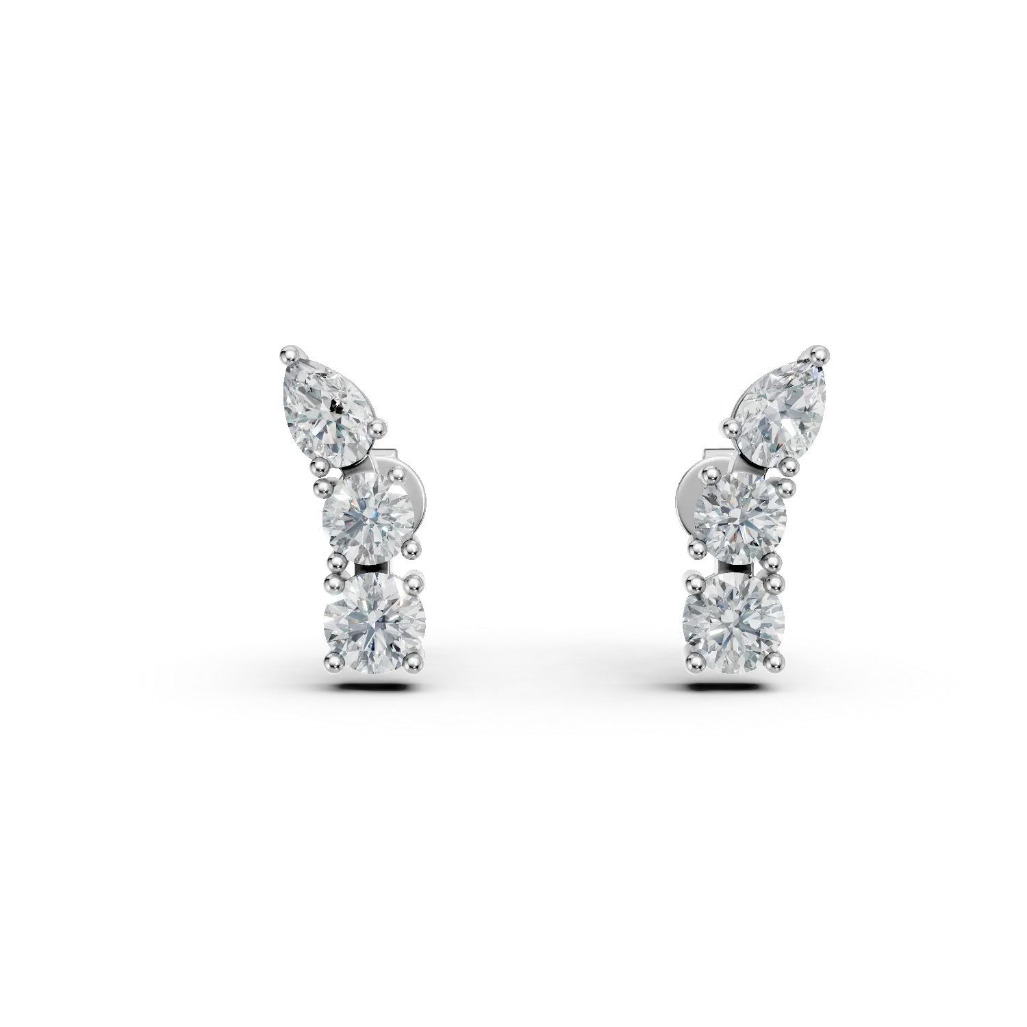 Cercei din aur alb cu diamante create in laborator de 0.6ct