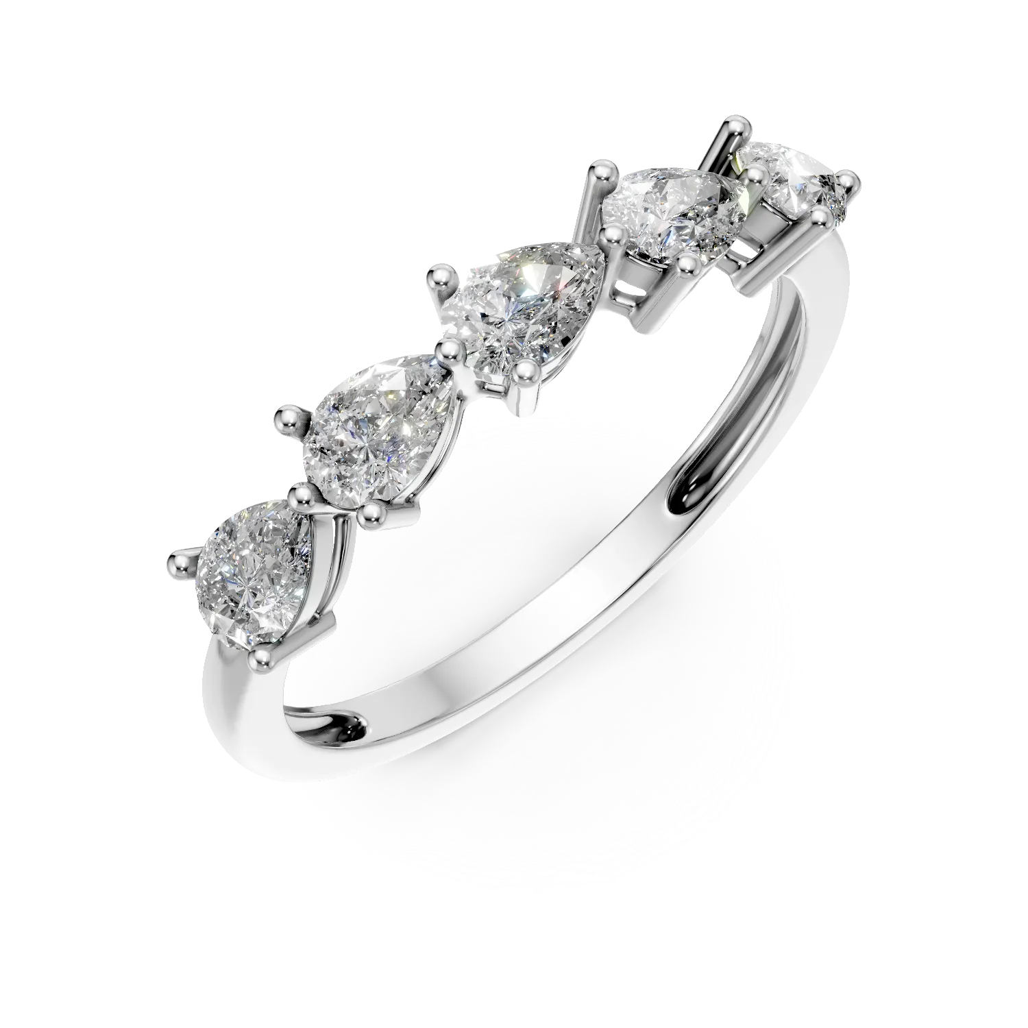 Inel din aur alb cu diamante create in laborator de 0.45ct