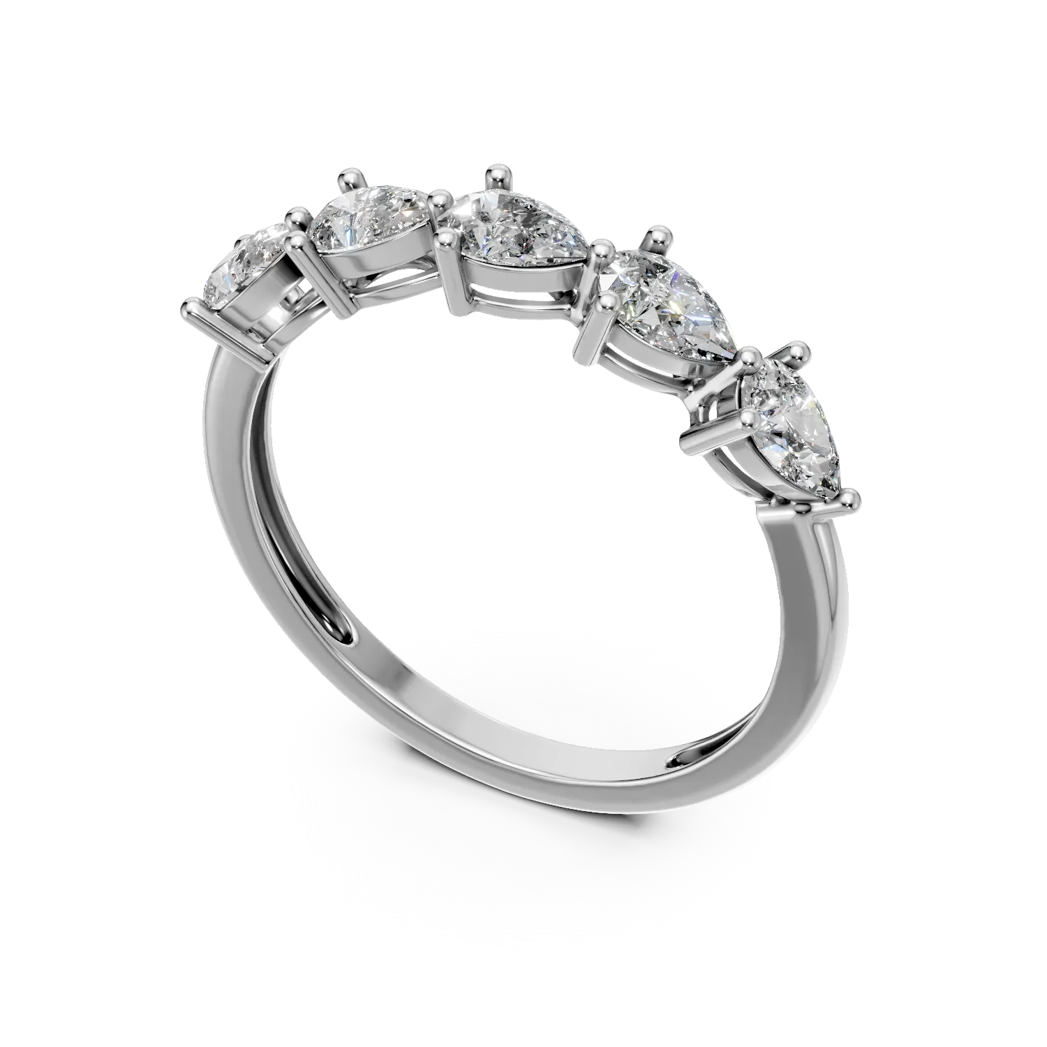 Inel din aur alb cu diamante create in laborator de 0.45ct
