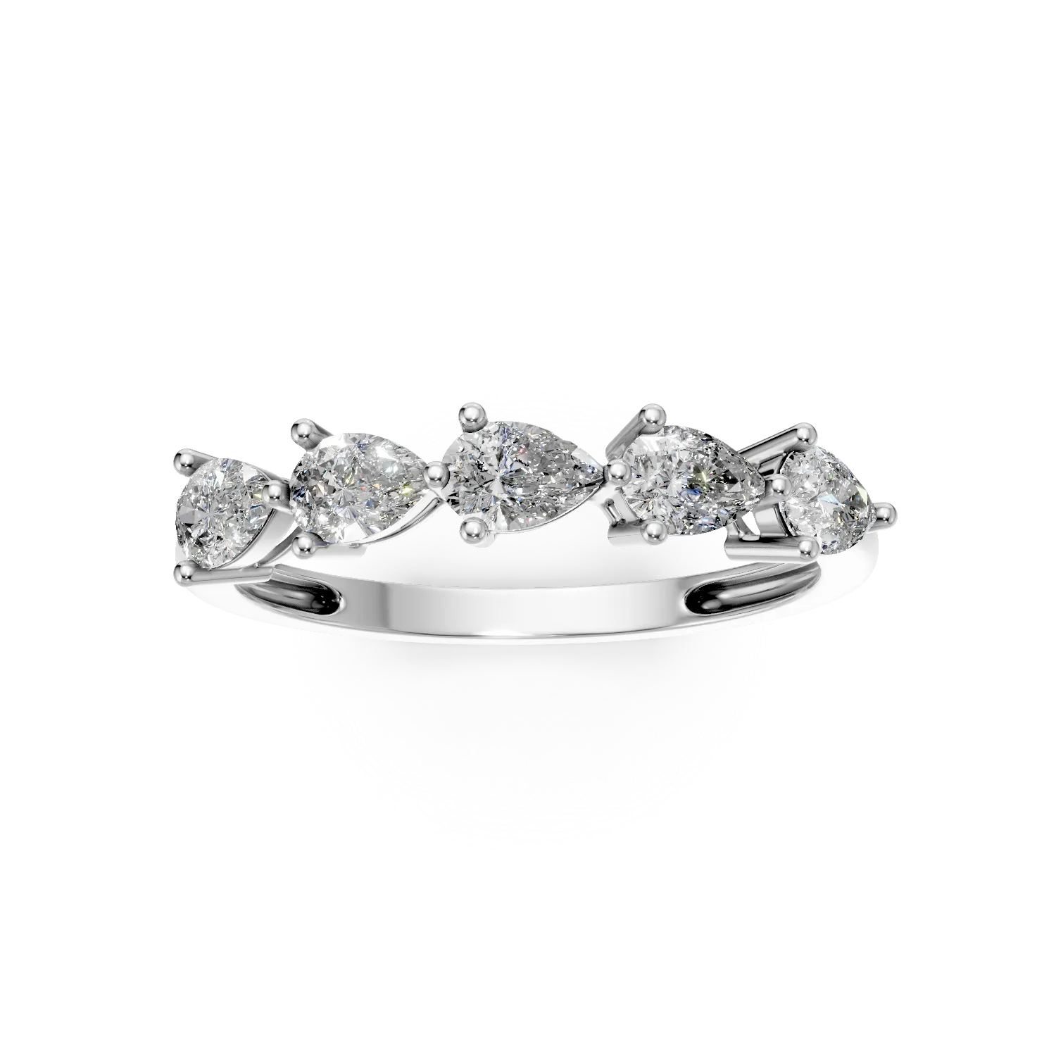 Inel din aur alb cu diamante create in laborator de 0.45ct