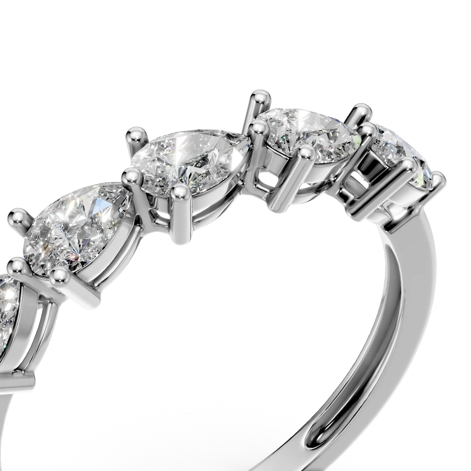 Inel din aur alb cu diamante create in laborator de 0.45ct