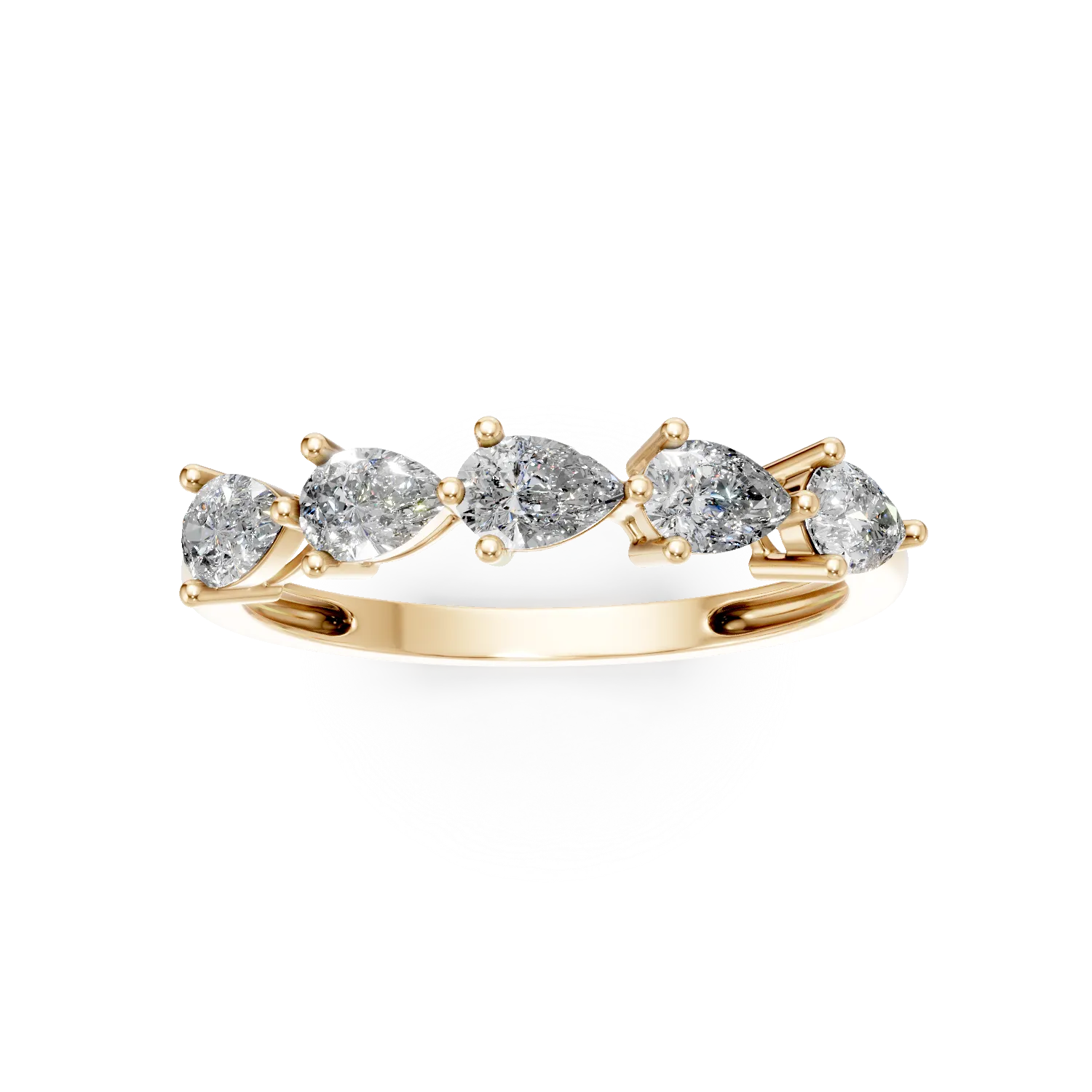 Inel din aur galben cu diamante create in laborator de 0.45ct