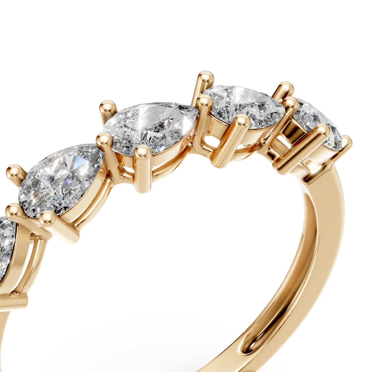 Inel din aur galben cu diamante create in laborator de 0.45ct