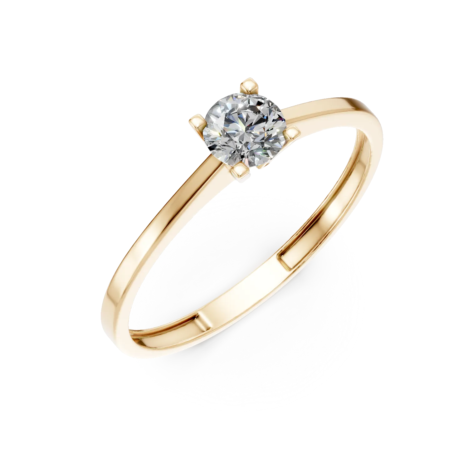 Inel de logodna din aur galben cu zirconia solitaire - imagine 8