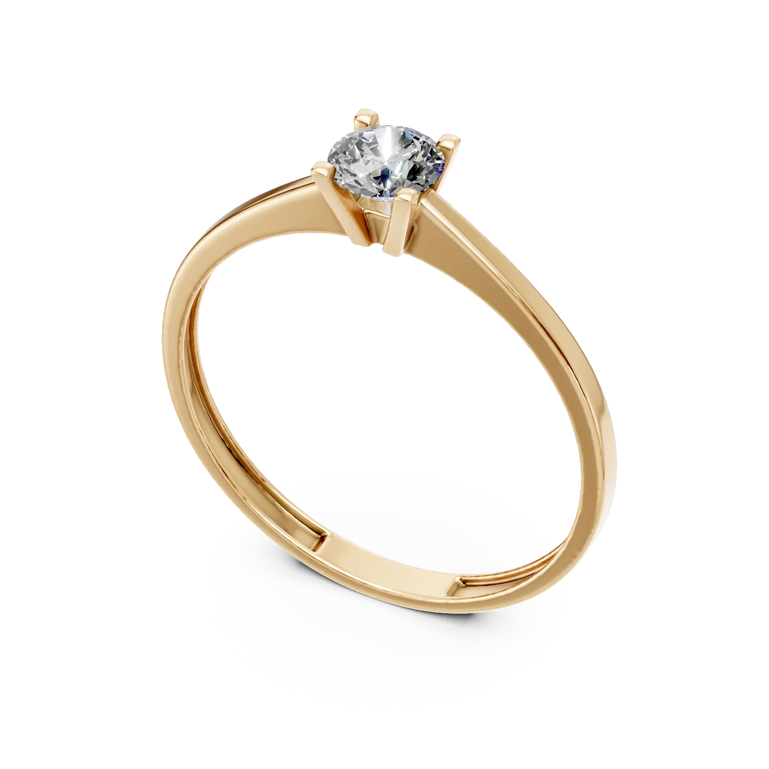 Inel de logodna din aur galben cu zirconia solitaire