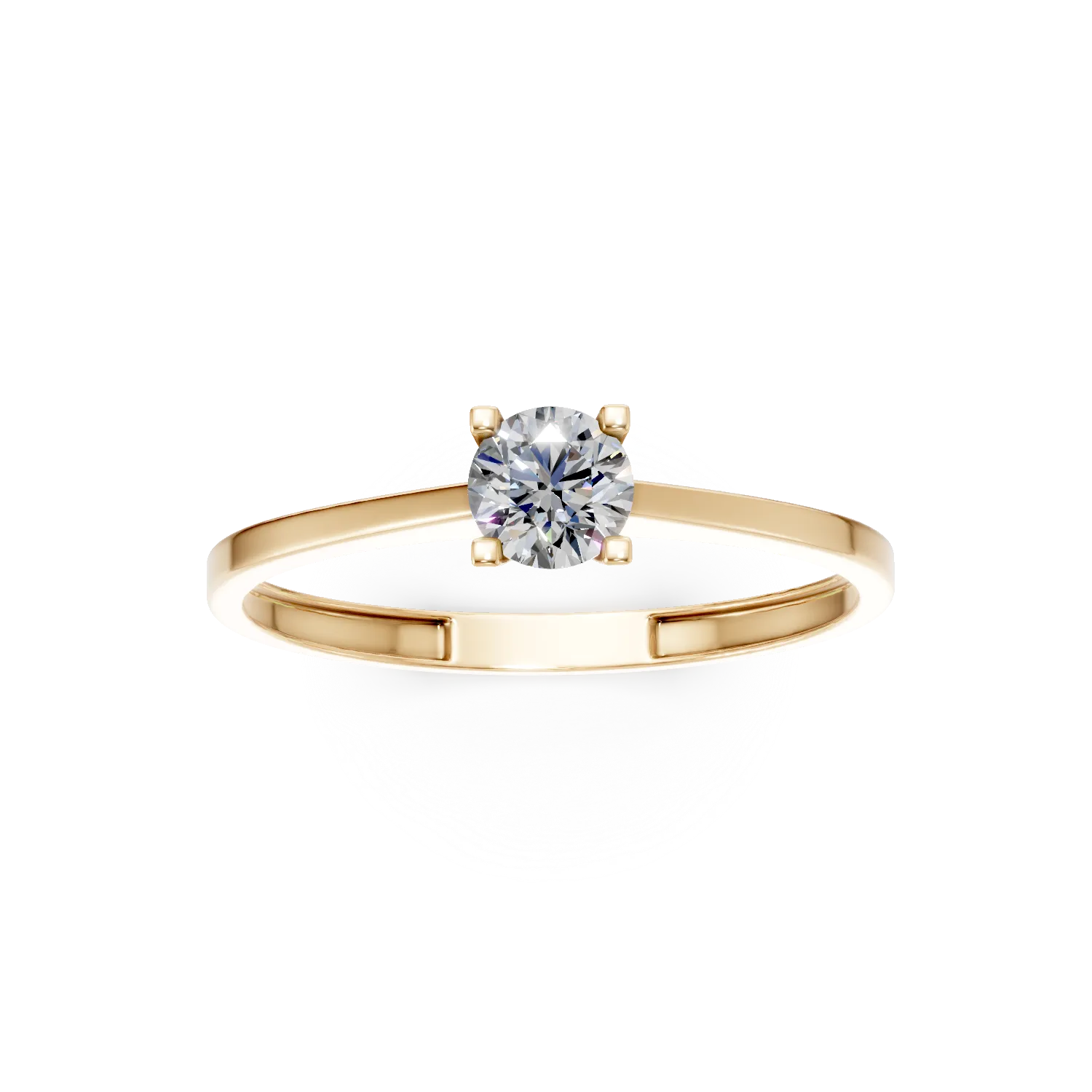 Inel de logodna din aur galben cu zirconia solitaire