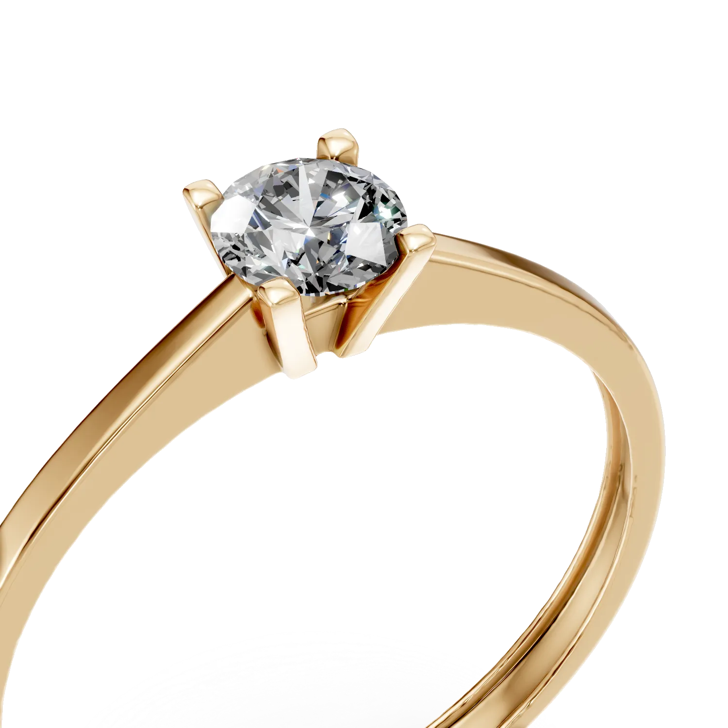Inel de logodna din aur galben cu zirconia solitaire