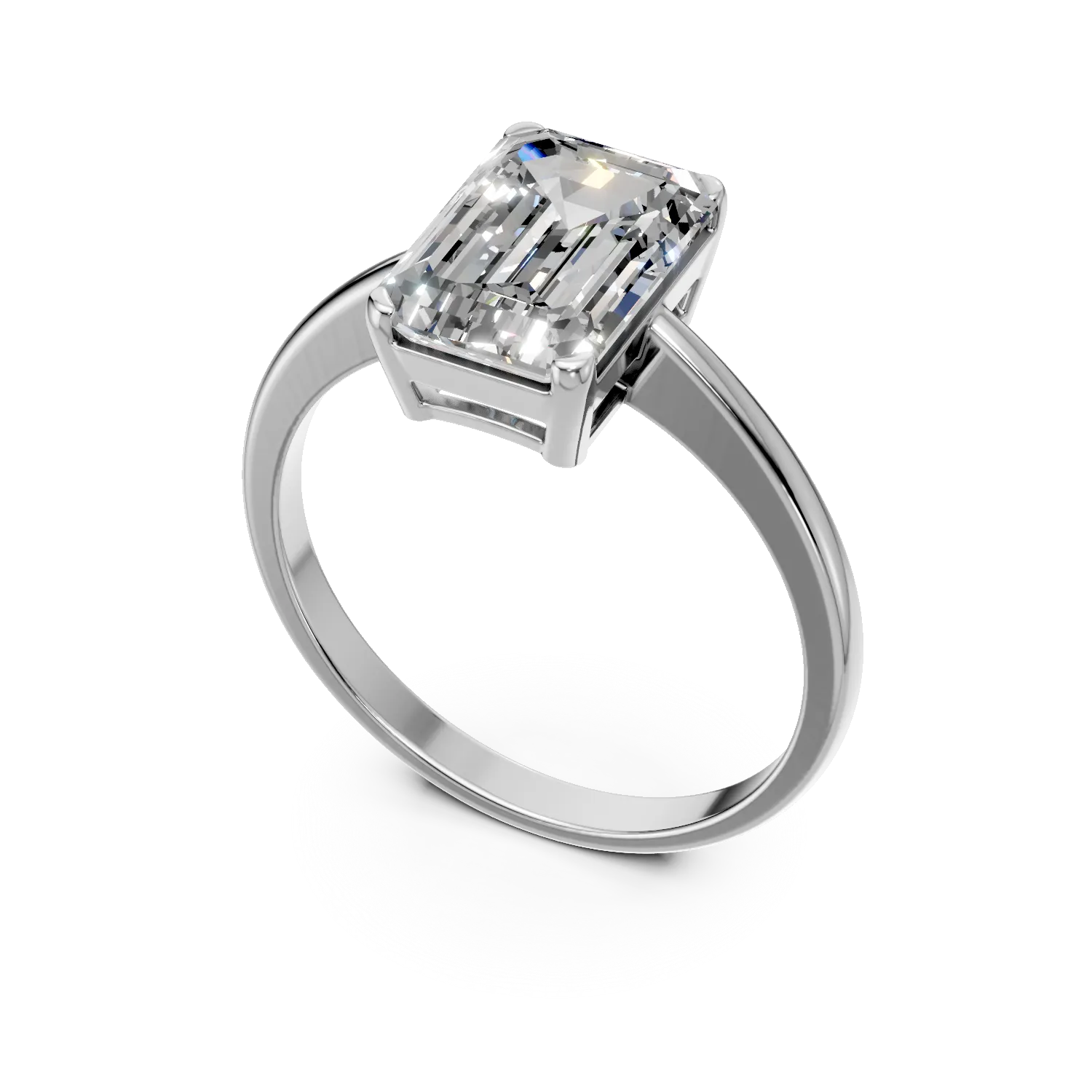 Inel de logodna din aur alb cu zirconia solitaire