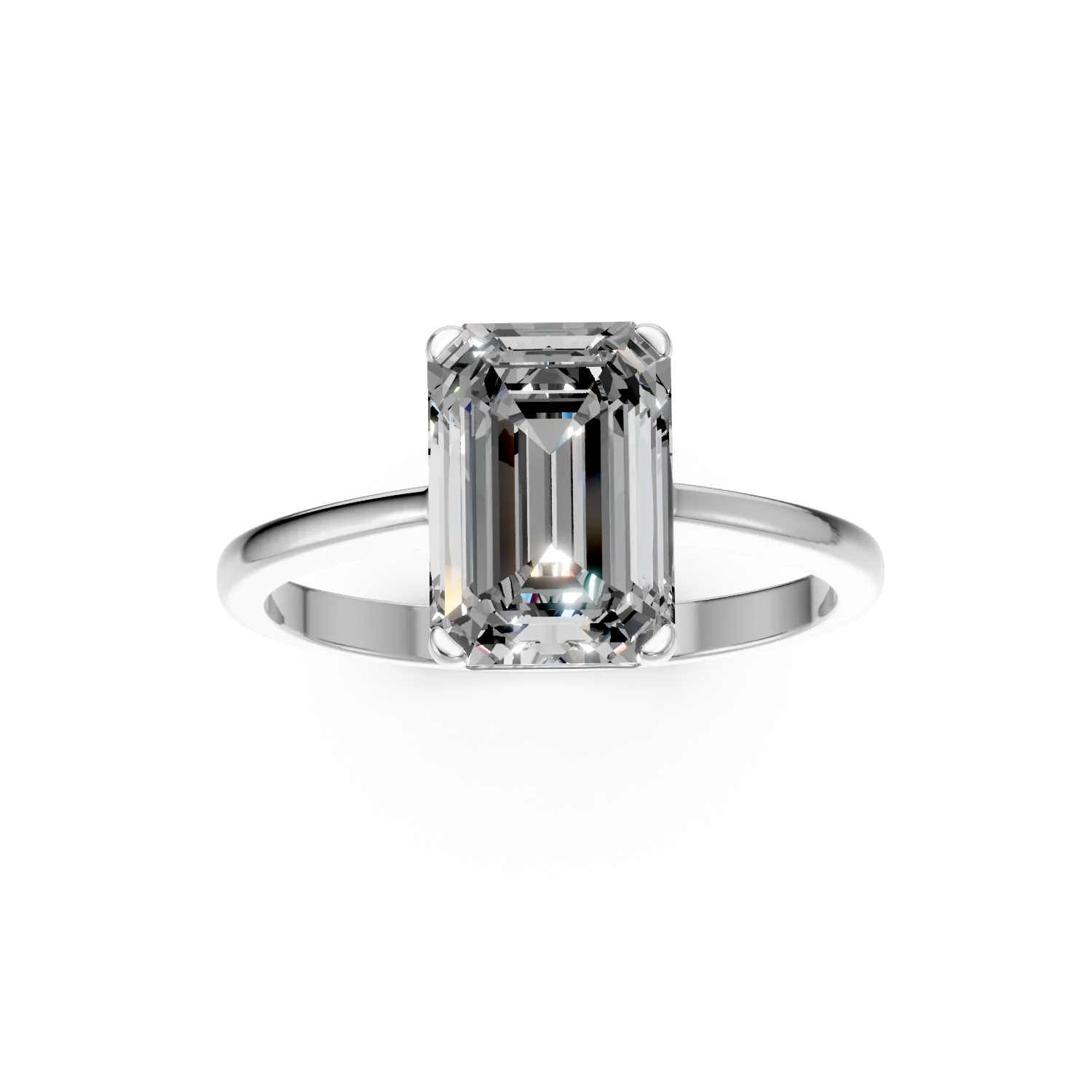 Inel de logodna din aur alb cu zirconia solitaire