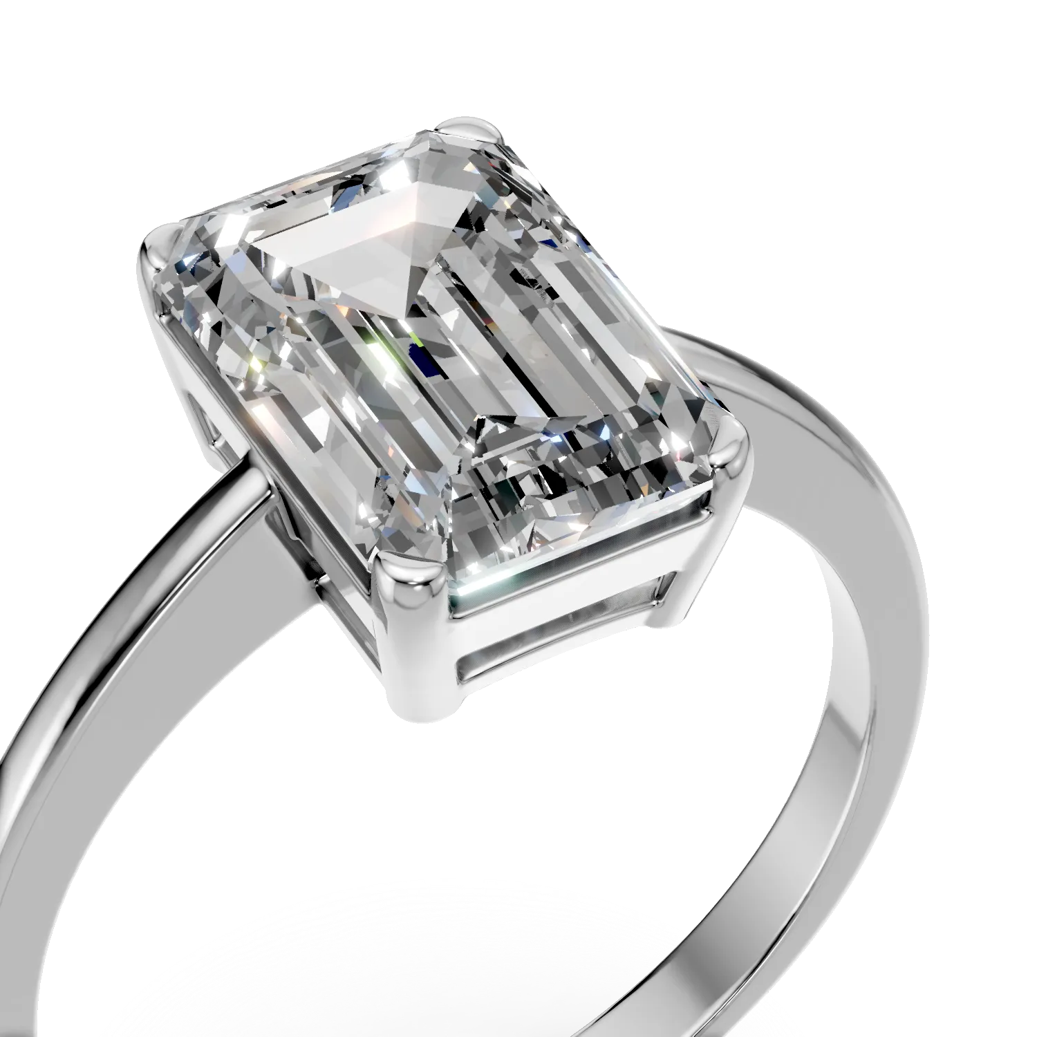 Inel de logodna din aur alb cu zirconia solitaire