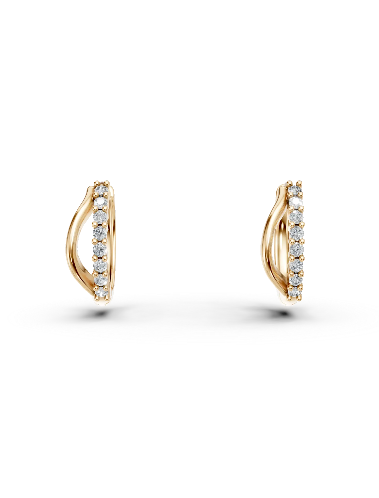 Cercei creole din aur galben cu zirconii