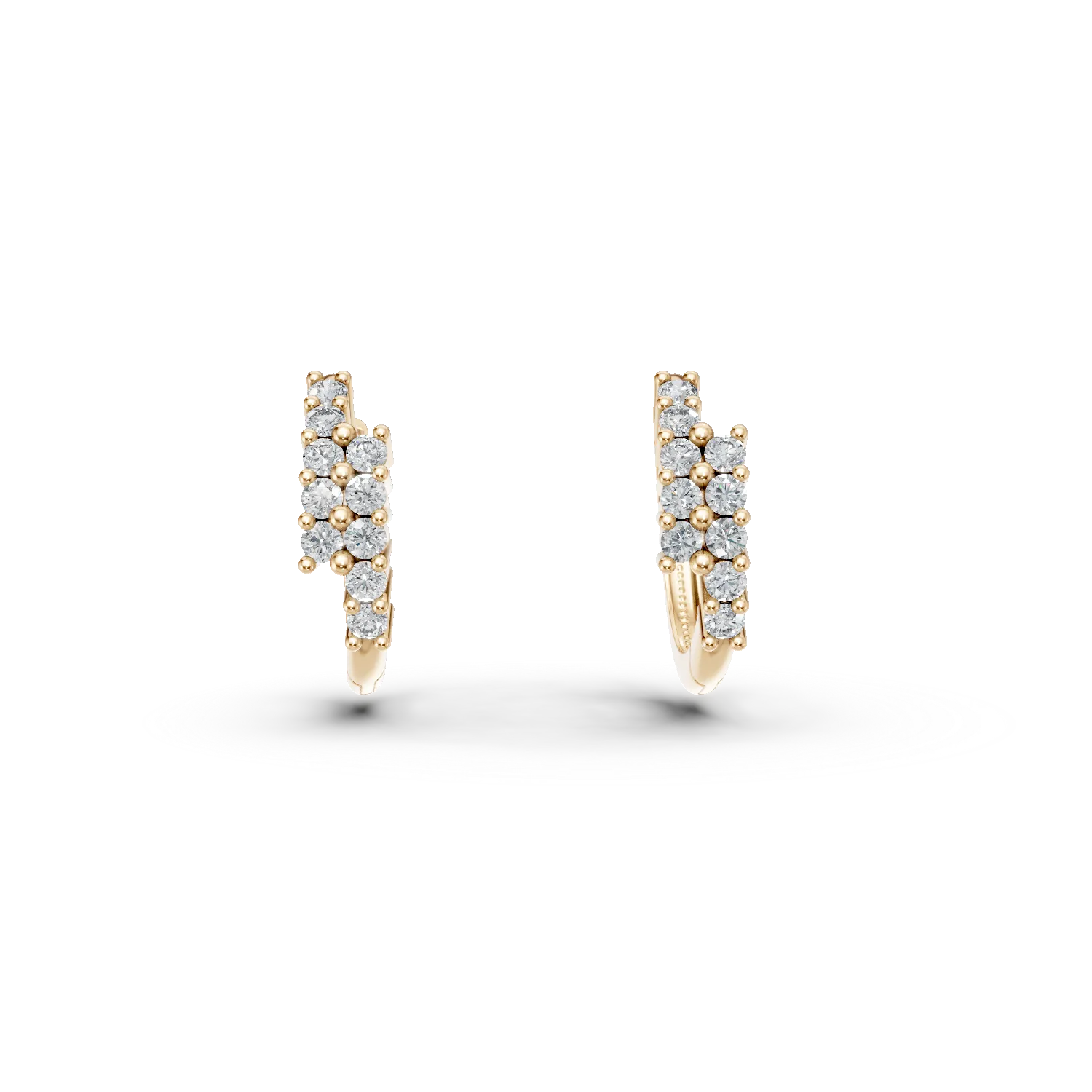 Cercei creole din aur galben cu zirconii