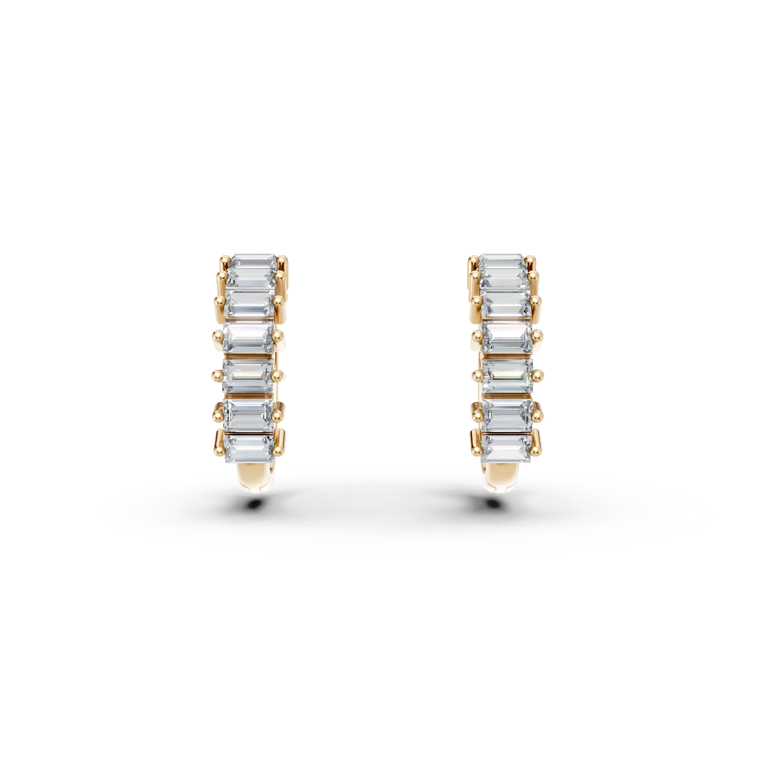 Cercei creole din aur galben cu zirconii