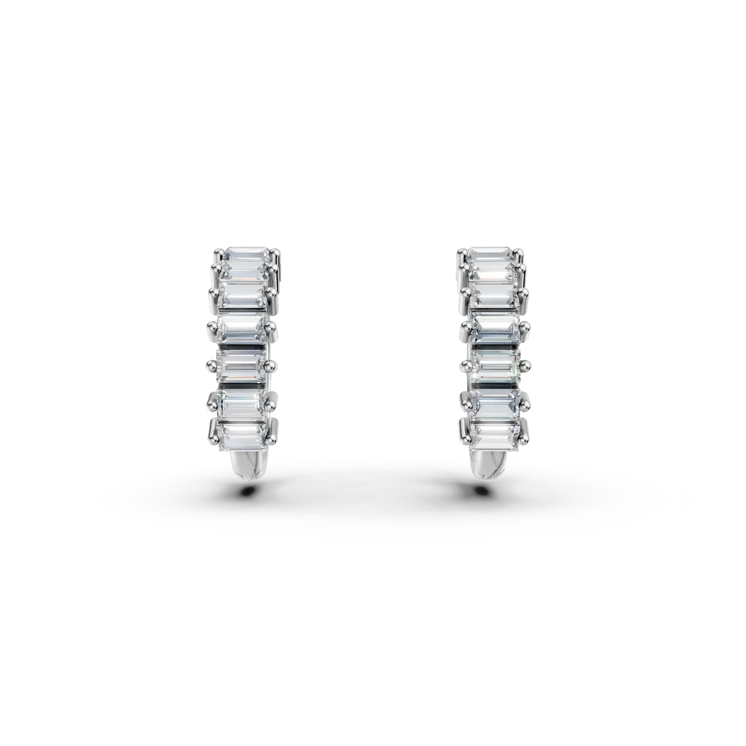 Cercei creole din aur alb cu zirconii