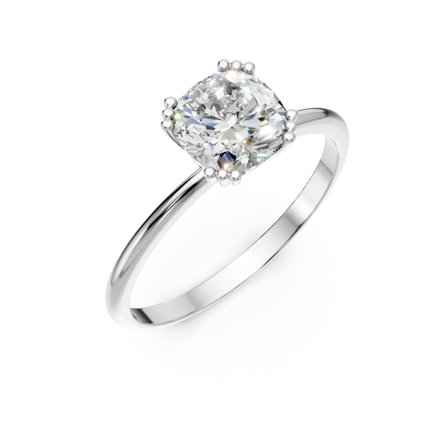 Inel de logodna din aur alb cu zirconia solitaire
