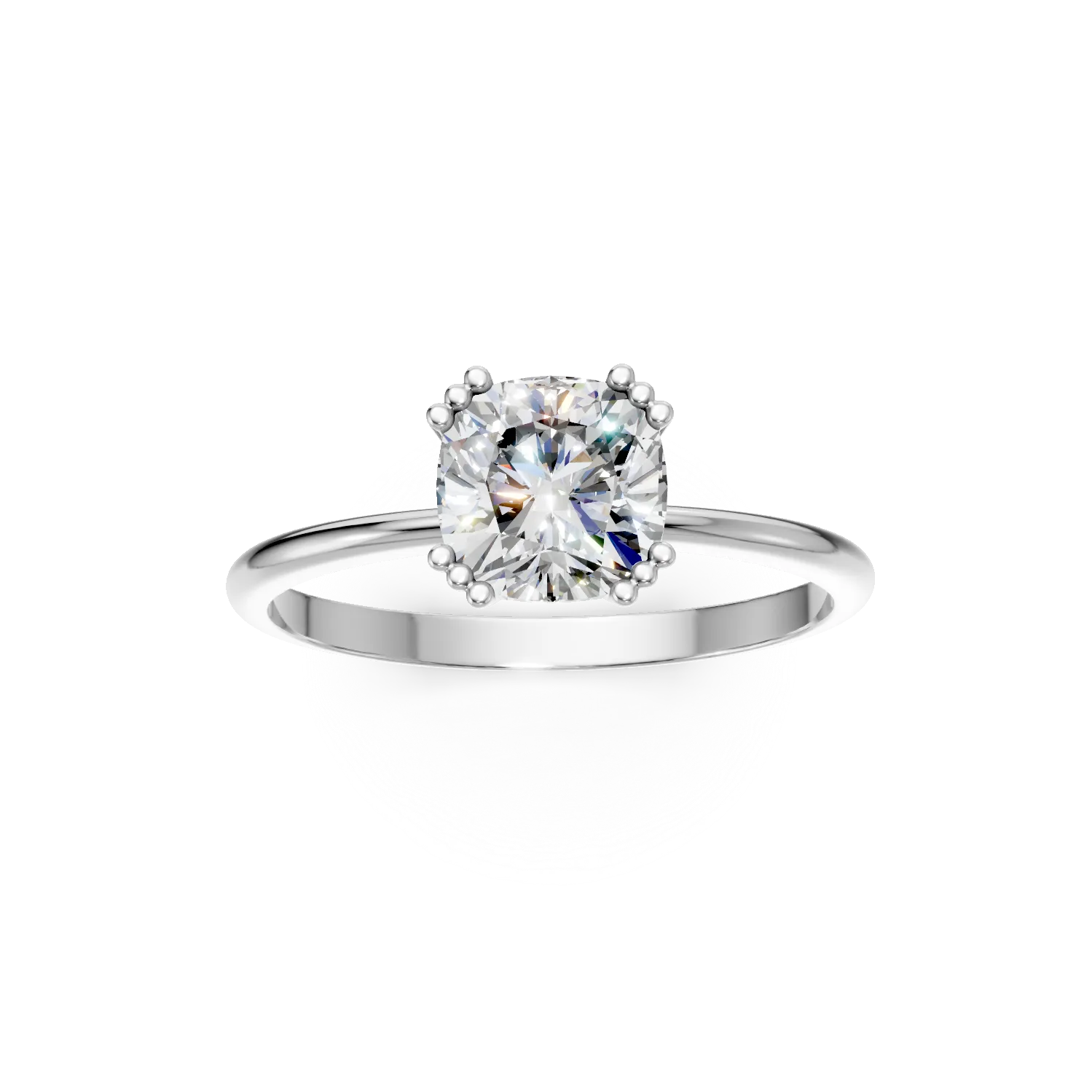 Inel de logodna din aur alb cu zirconia solitaire