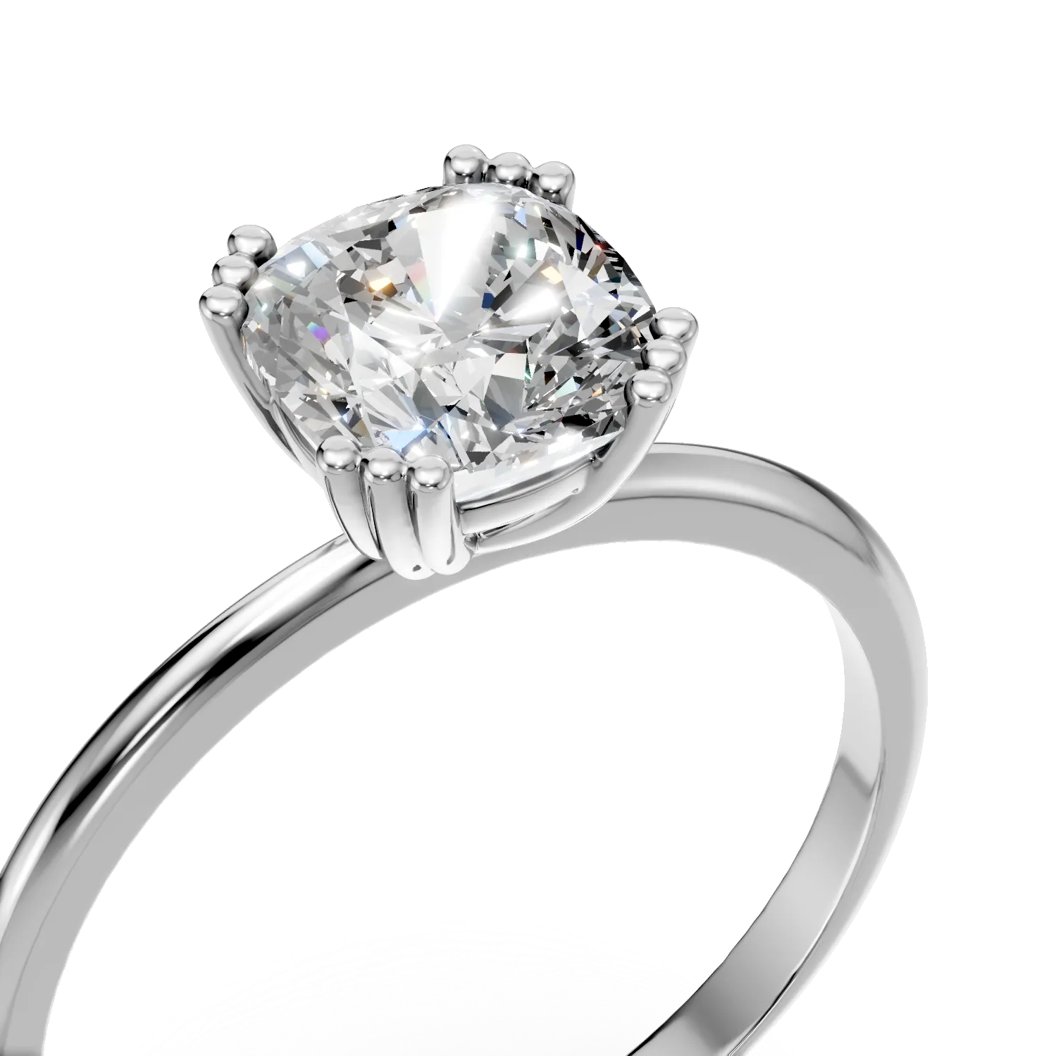 Inel de logodna din aur alb cu zirconia solitaire