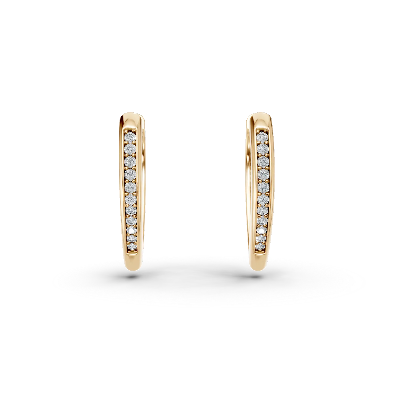 Cercei creole geometrici din aur galben cu zirconii