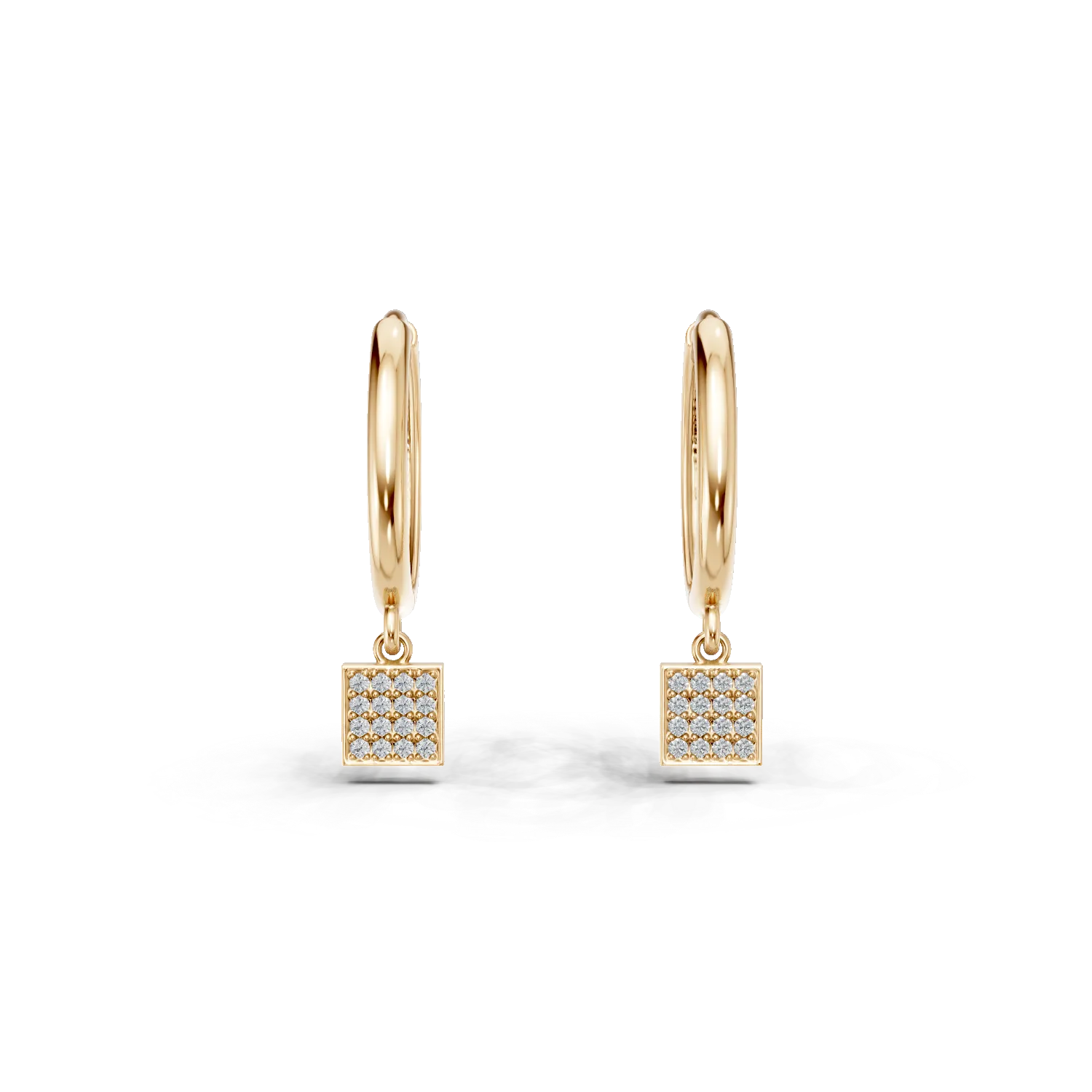 Cercei creole din aur galben cu zirconii