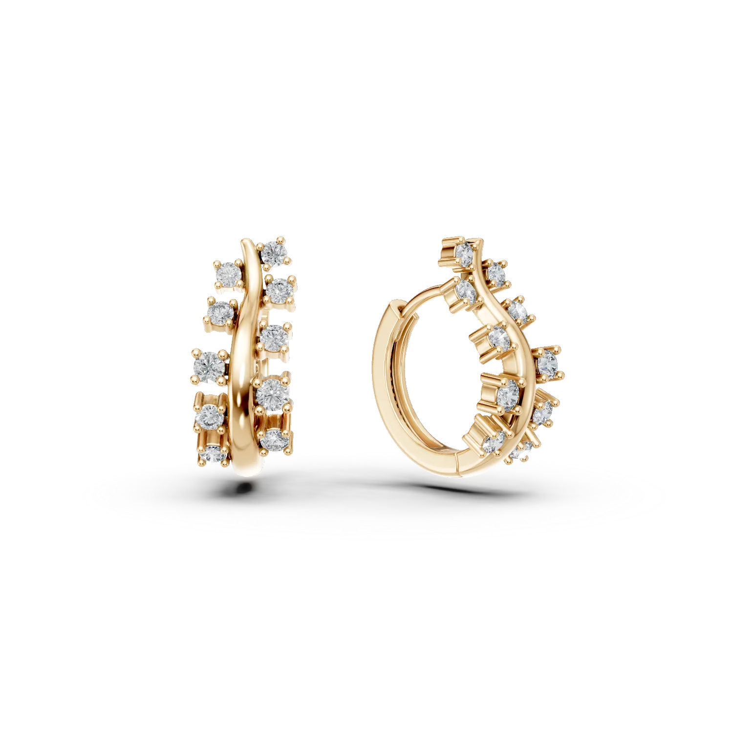 Cercei creole din aur galben cu zirconii Apparel & Accessories > Jewelry > Earrings DAAR 2 Cercei creole din aur galben cu zirconii Apparel & Accessories > Jewelry > Earrings DAAR 2